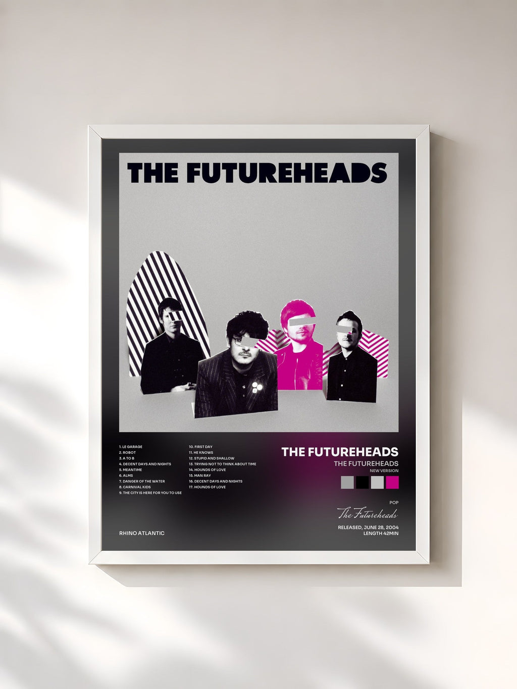 #blanc Tableau de l'album The Futureheads (new version) de The Futureheads, cadre blanc, imprimé et encadré en France