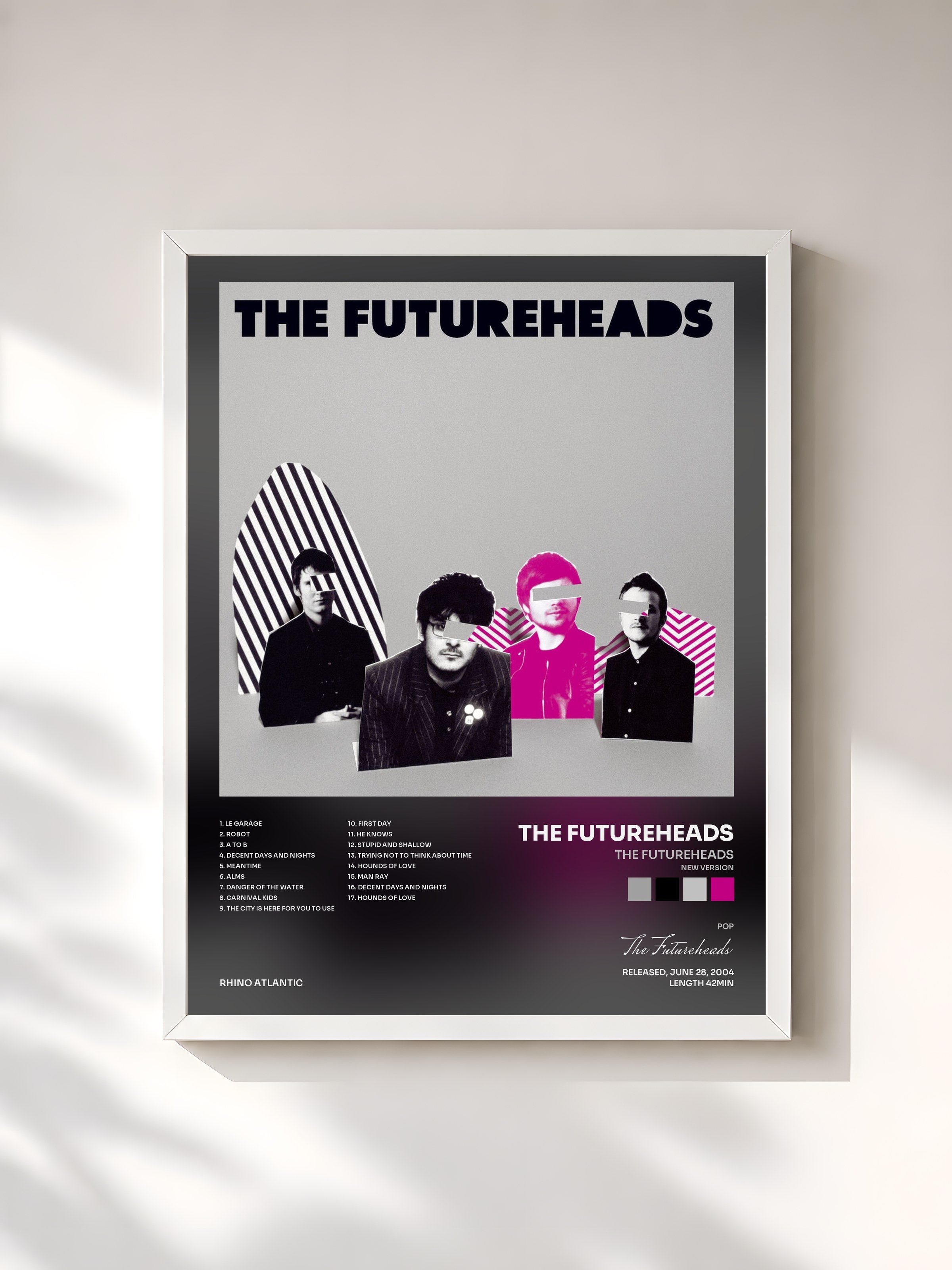 #blanc Tableau de l'album The Futureheads (new version) de The Futureheads, cadre blanc, imprimé et encadré en France