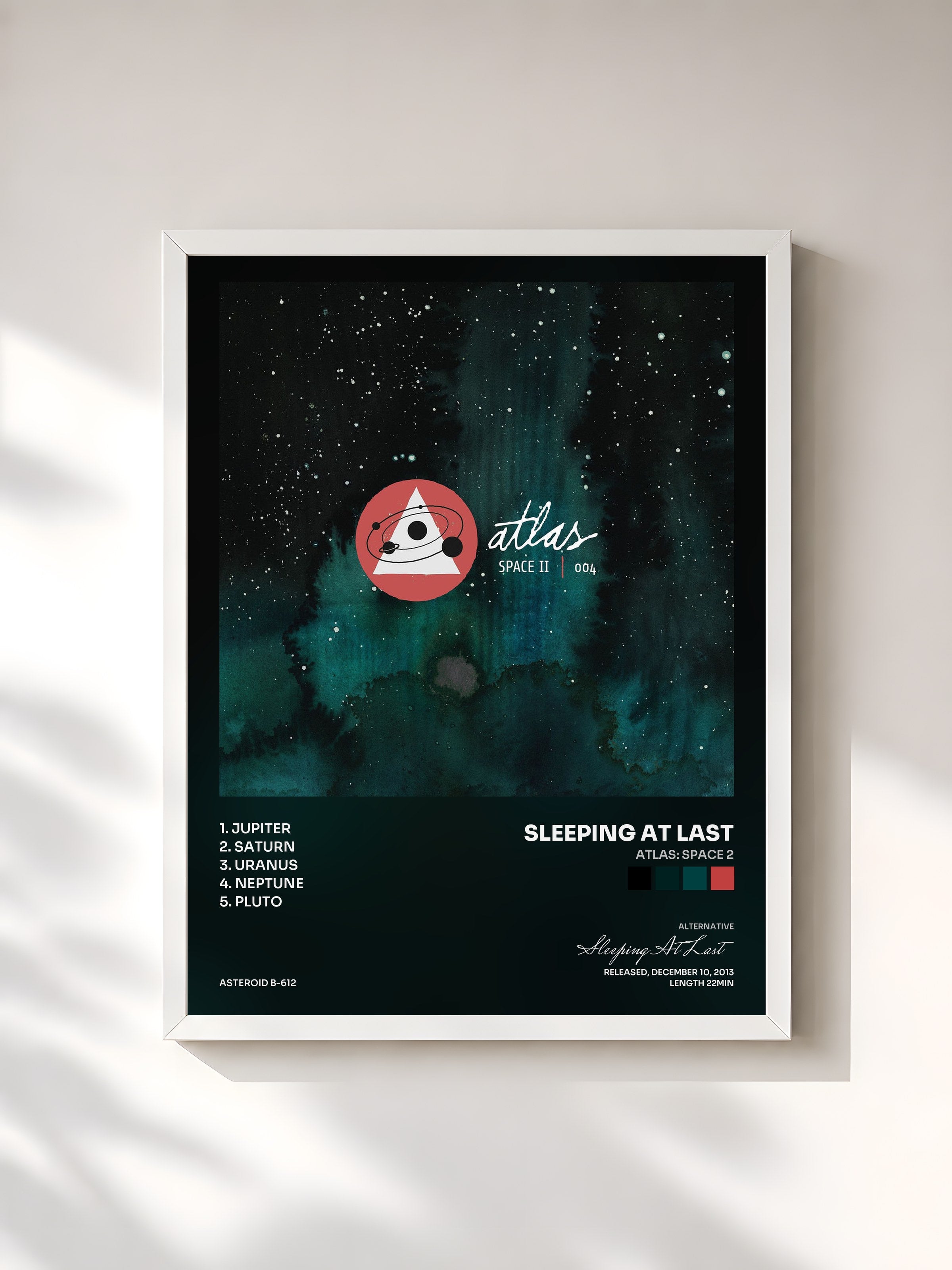#blanc Tableau de l'album Atlas: Space 2 de Sleeping At Last, cadre blanc, imprimé et encadré en France