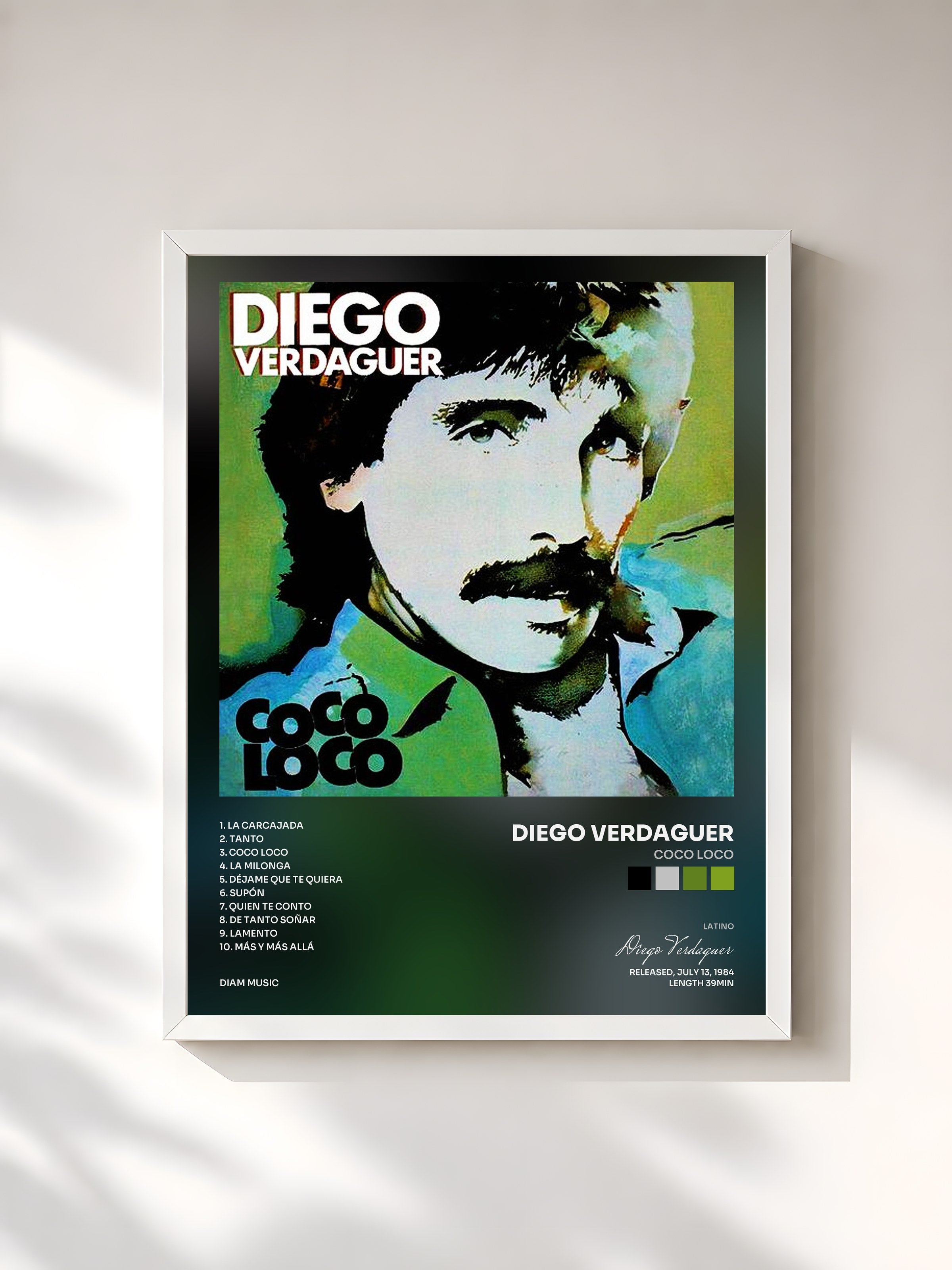 #blanc Tableau de l'album Coco Loco de Diego Verdaguer, cadre blanc, imprimé et encadré en France