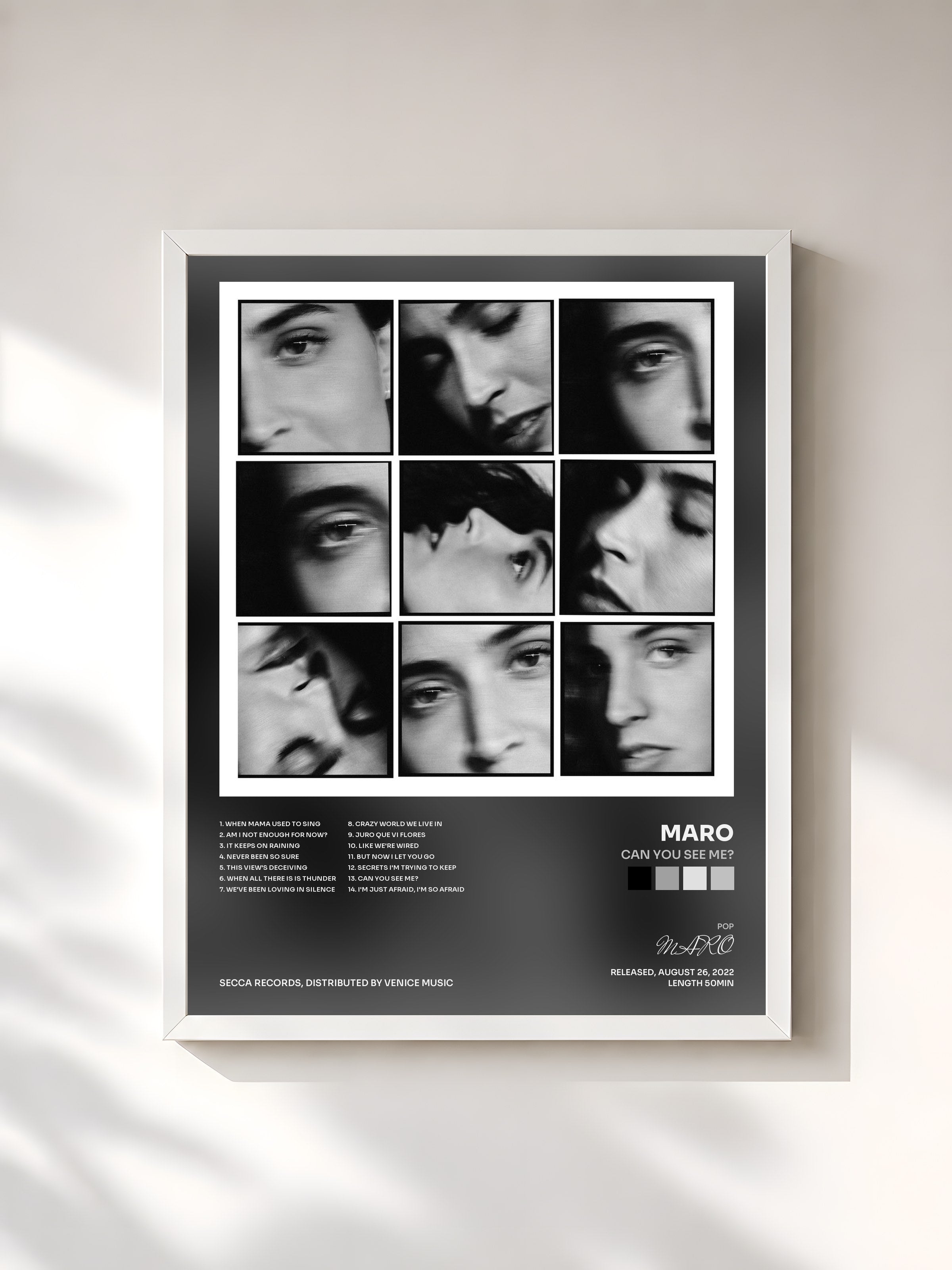 #blanc Tableau de l'album can you see me? de MARO, cadre blanc, imprimé et encadré en France