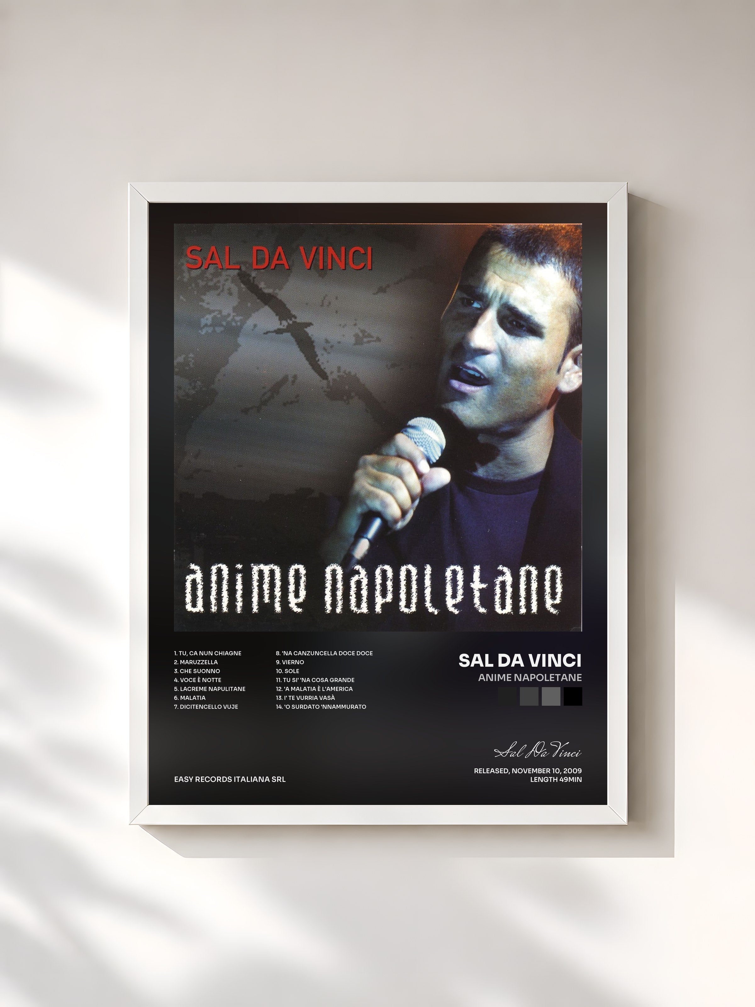 #blanc Tableau de l'album Anime napoletane de Sal Da Vinci, cadre blanc, imprimé et encadré en France
