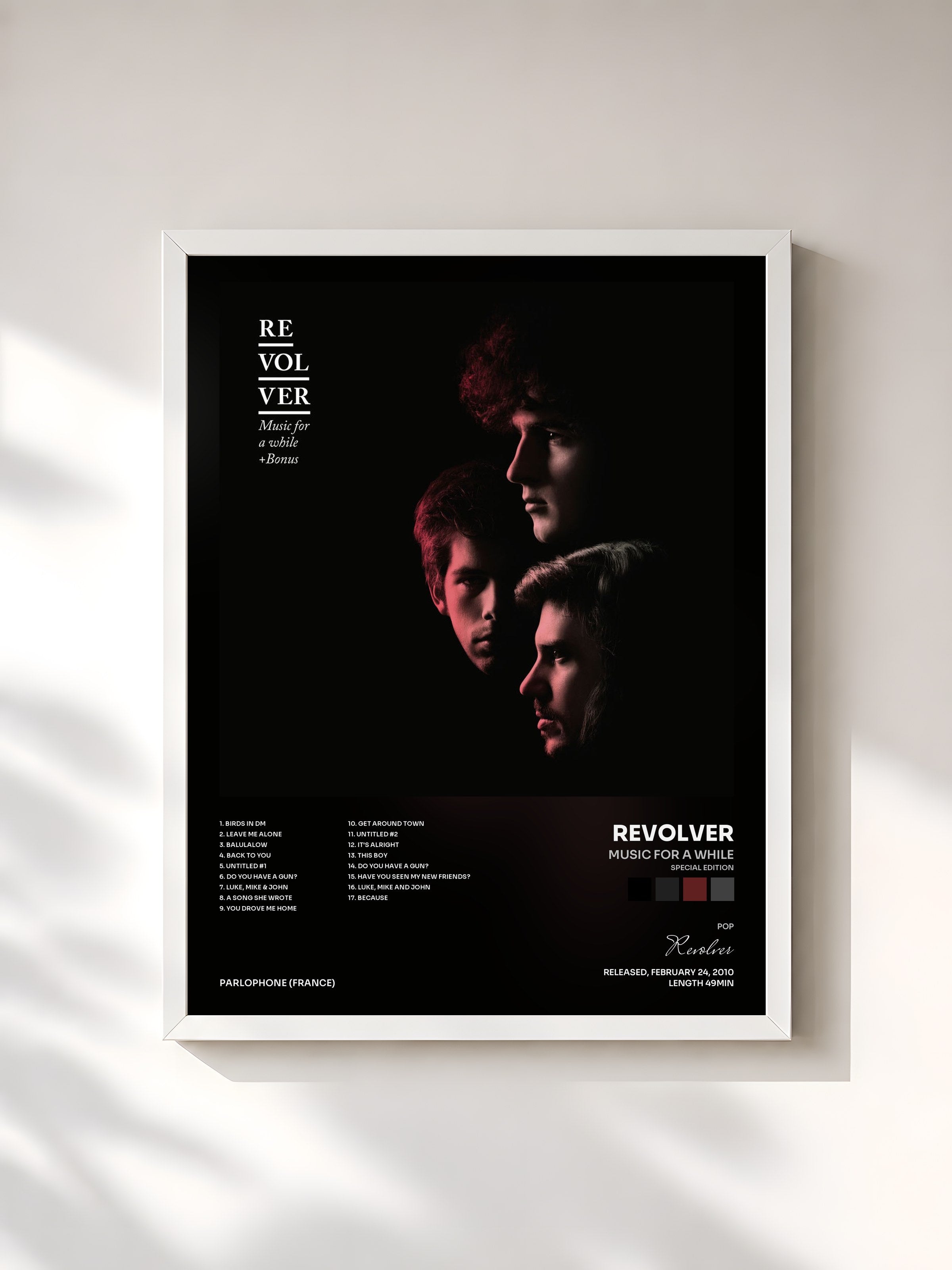 #blanc Tableau de l'album Music For A While (Special Edition) de Revolver, cadre blanc, imprimé et encadré en France