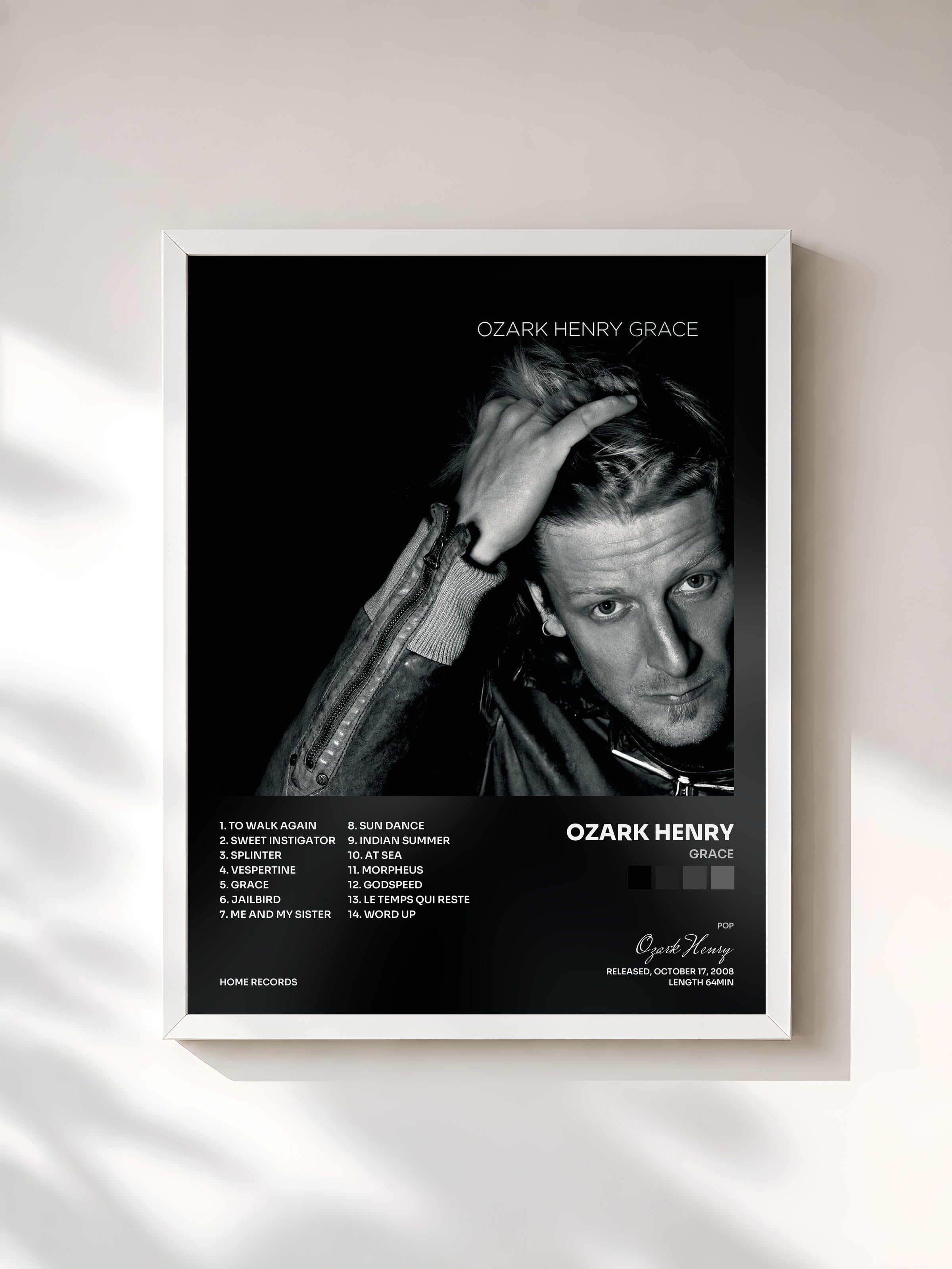 #blanc Tableau de l'album Grace de Ozark Henry, cadre blanc, imprimé et encadré en France