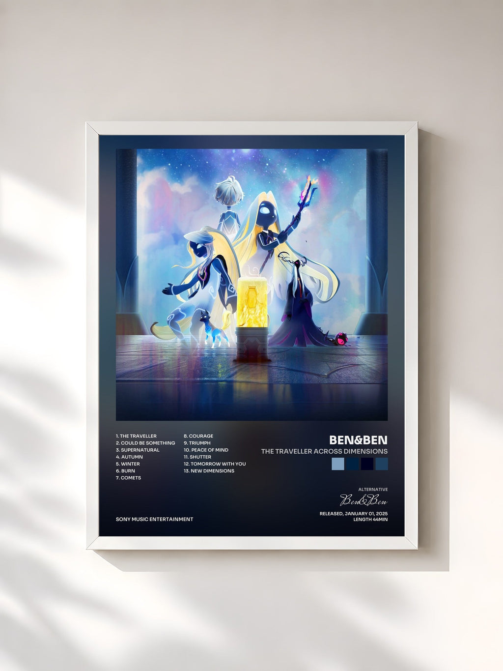 #blanc The Traveller Across Dimensions by Ben&Ben as a framed art print, white frame, printed and framed in France