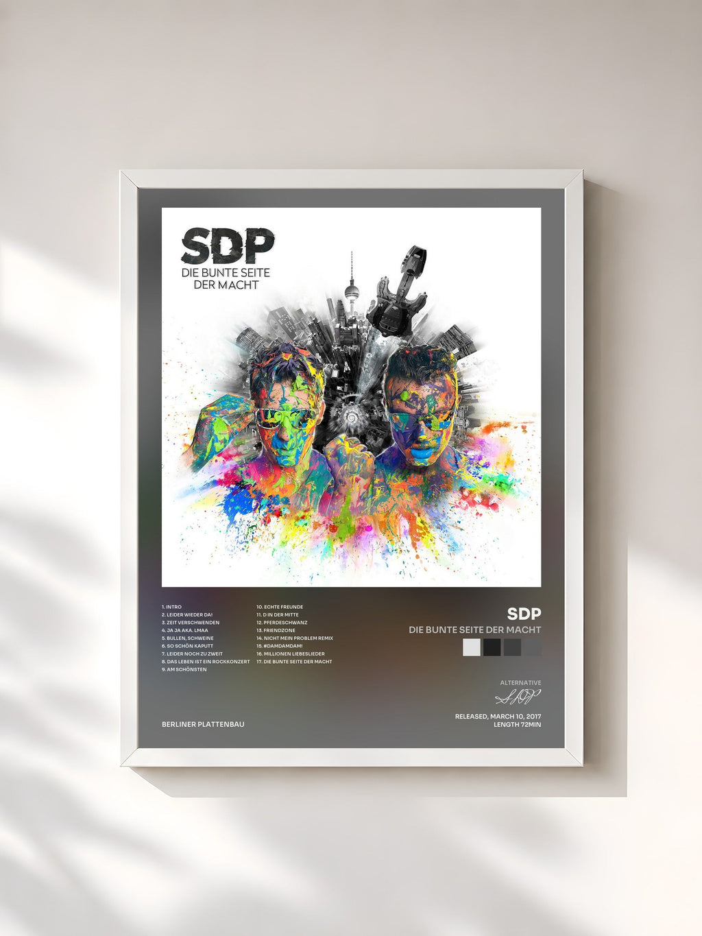 #blanc Die bunte Seite der Macht di SDP in stampa incorniciata, cornice bianca, stampata e incorniciata in Francia