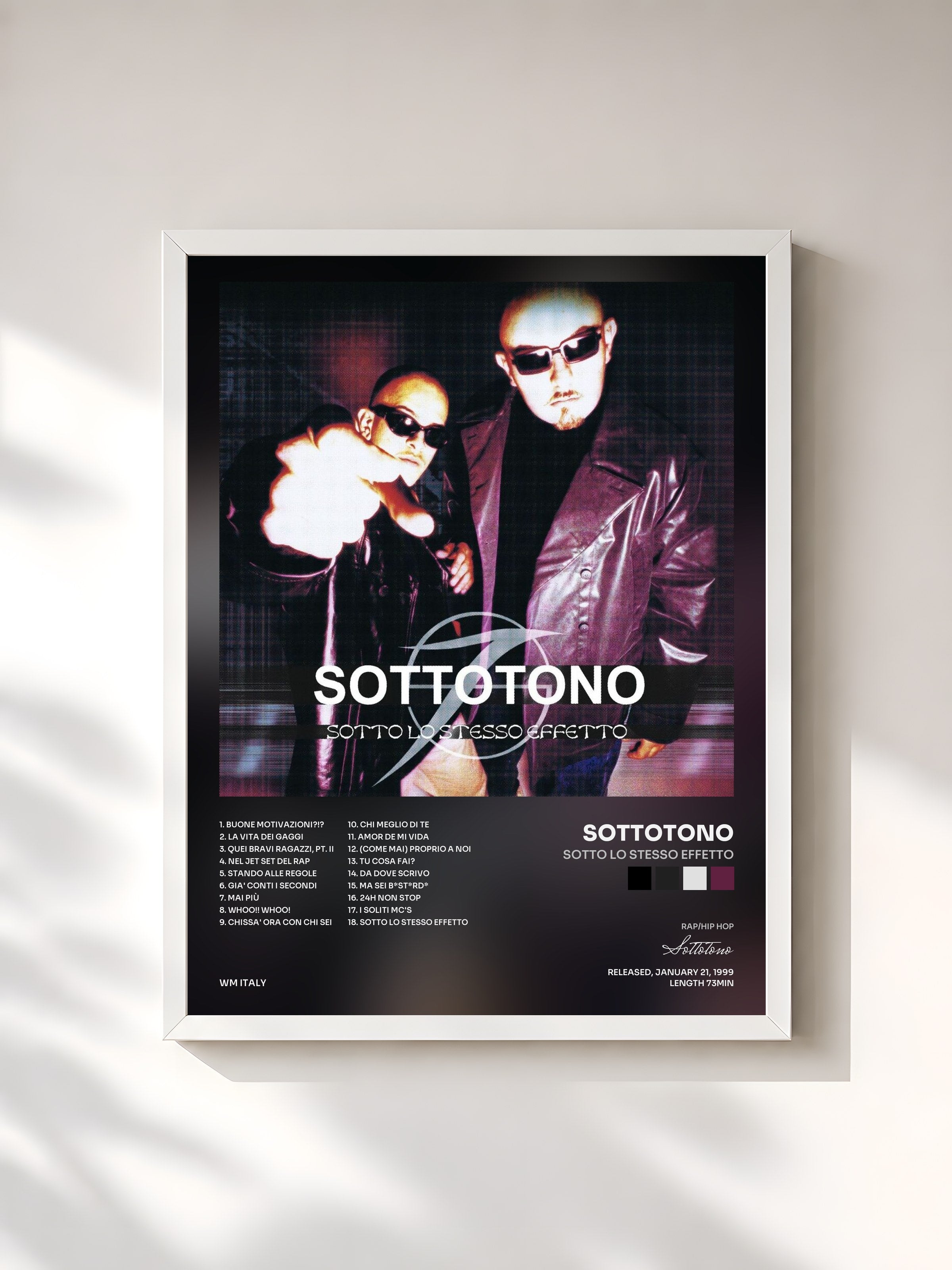 #blanc Tableau de l'album Sotto lo stesso effetto de Sottotono, cadre blanc, imprimé et encadré en France