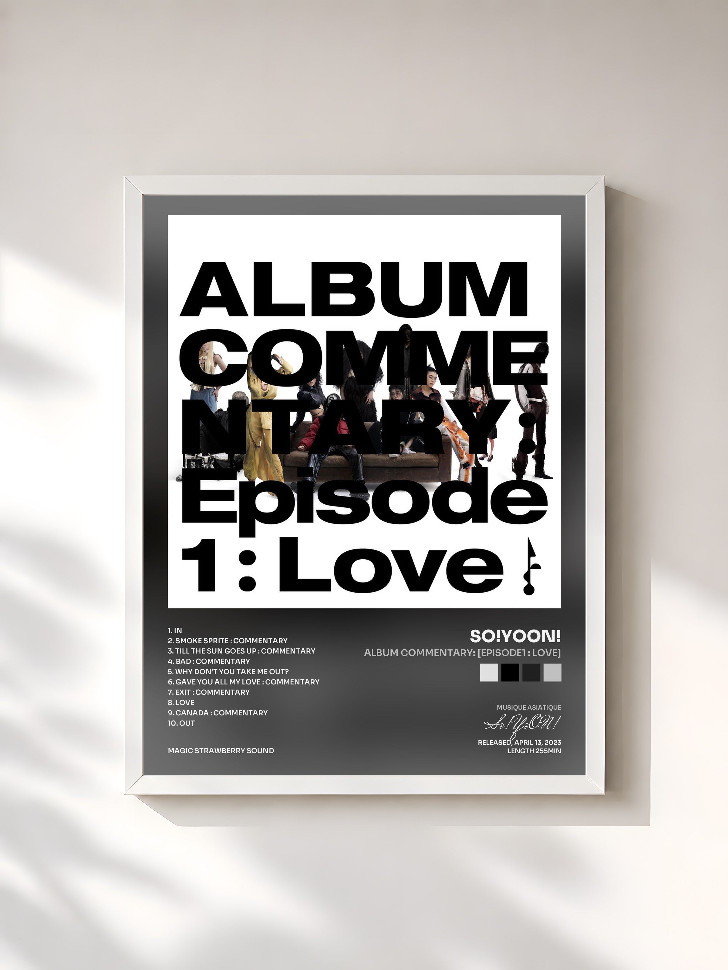 #blanc Tableau de l'album Album Commentary: [Episode1 : Love] de So!YoON!, cadre blanc, imprimé et encadré en France