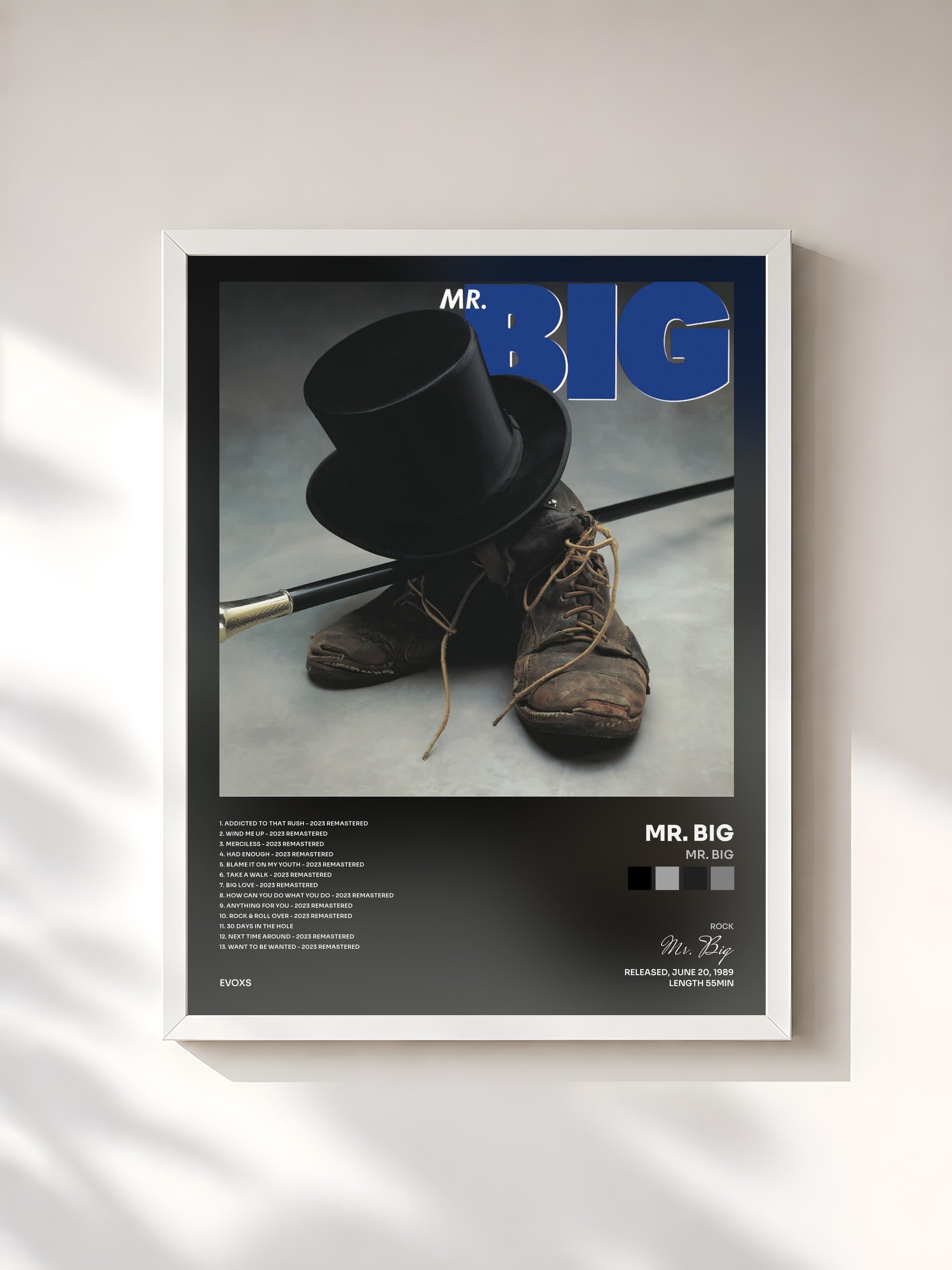 #blanc Tableau de l'album Mr. Big de Mr. Big, cadre blanc, imprimé et encadré en France