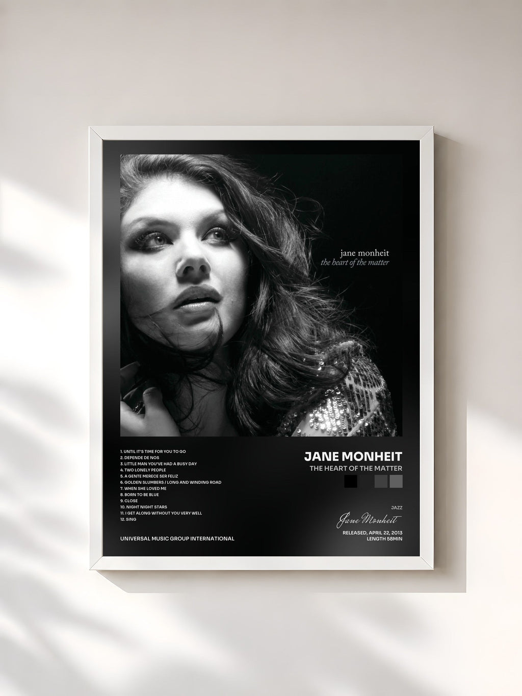 #blanc The Heart Of The Matter von Jane Monheit als gerahmter Kunstdruck, weißer Rahmen, gedruckt und gerahmt in Frankreich