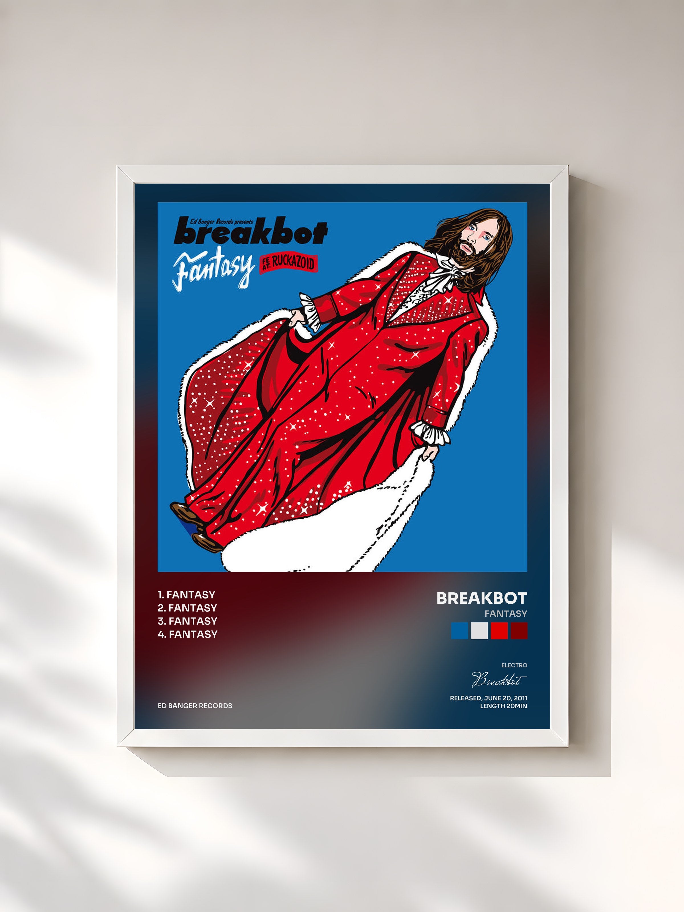 #blanc Tableau de l'album Fantasy de Breakbot, cadre blanc, imprimé et encadré en France