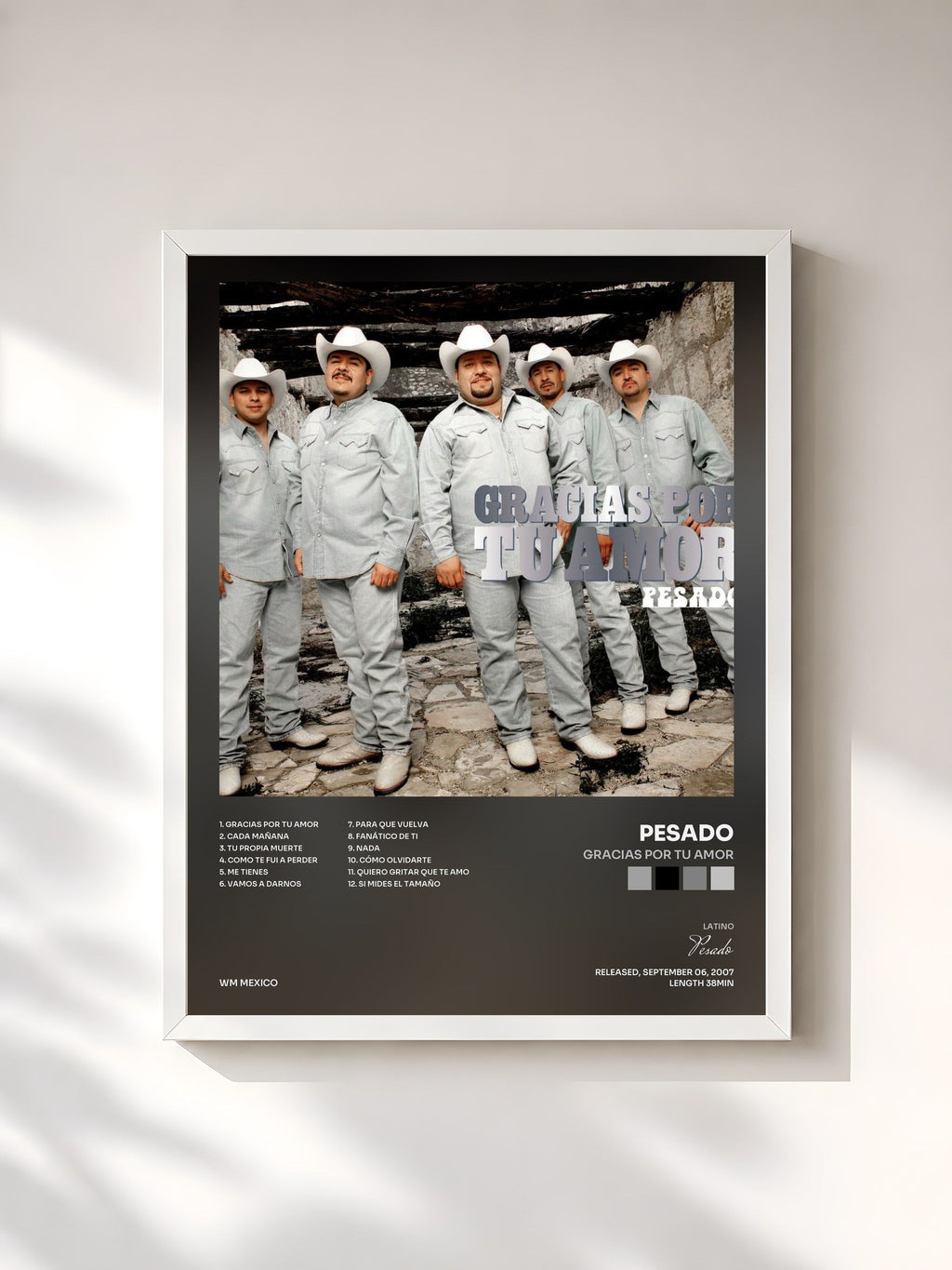 #blanc Tableau de l'album Gracias por tu amor de Pesado, cadre blanc, imprimé et encadré en France