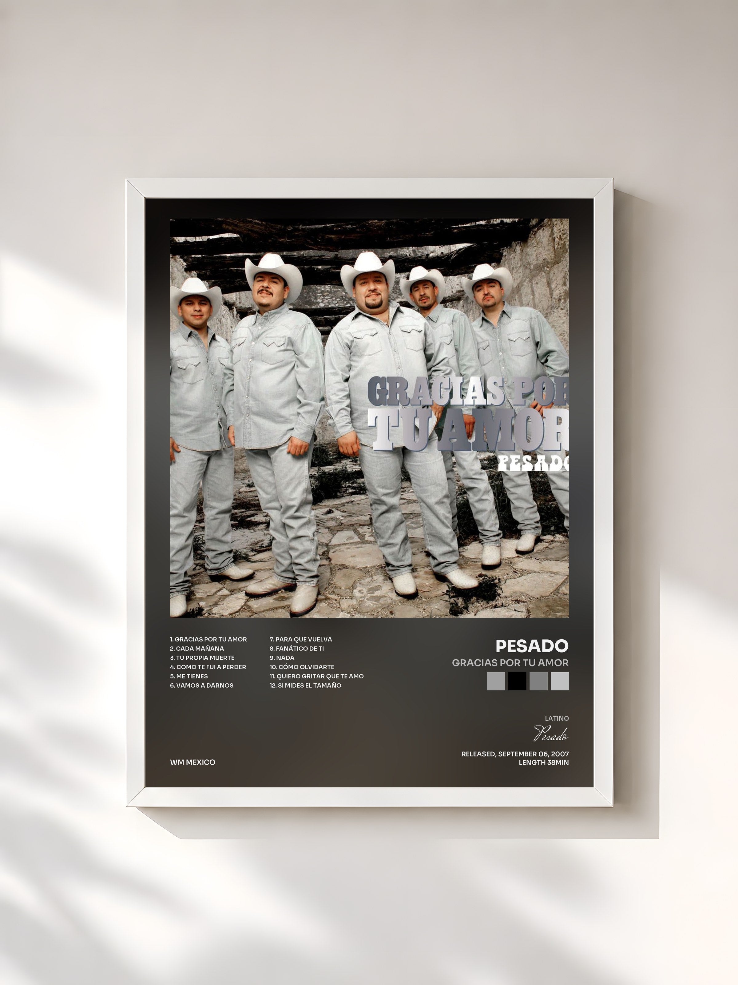 #blanc Tableau de l'album Gracias por tu amor de Pesado, cadre blanc, imprimé et encadré en France