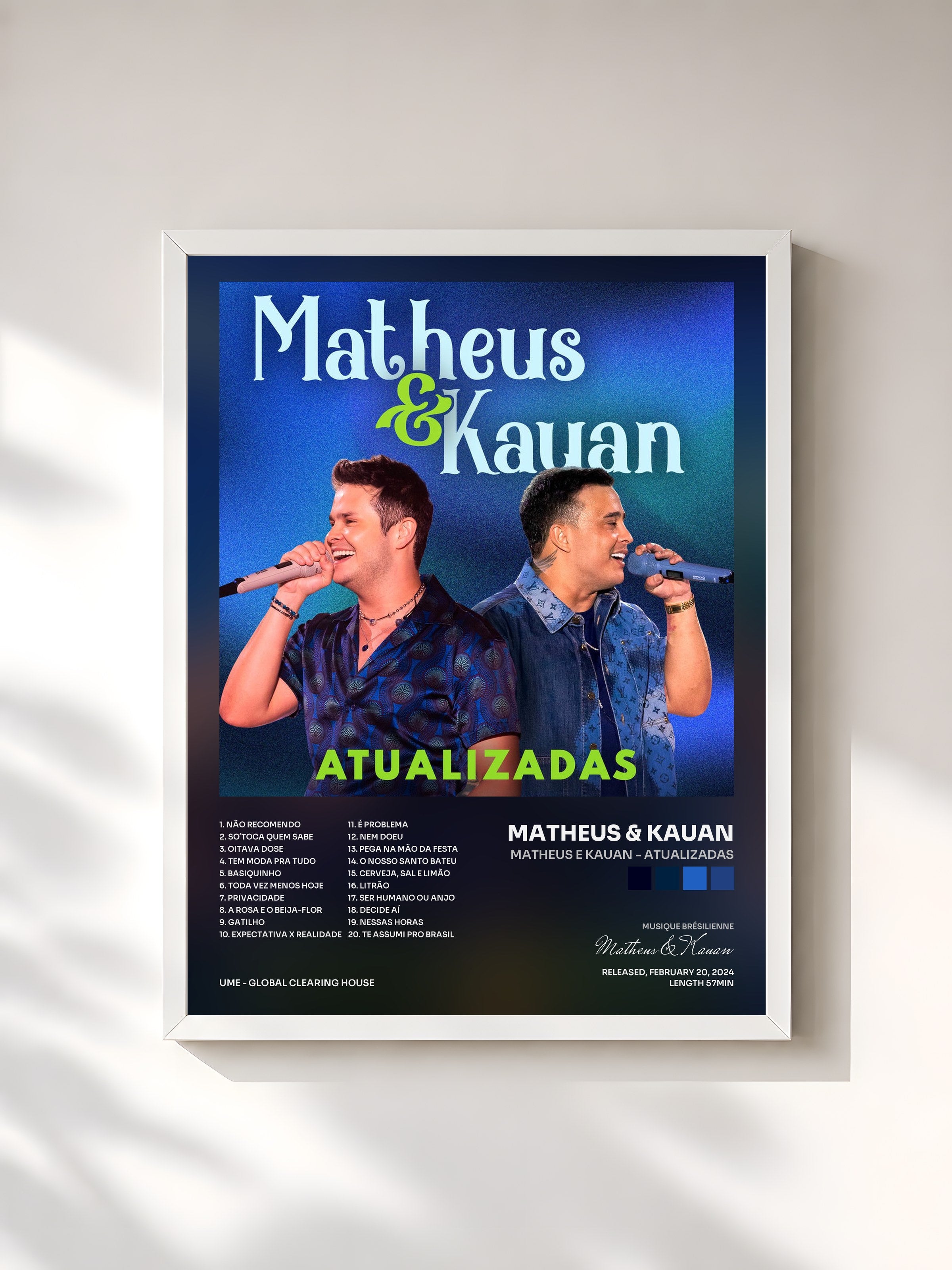 #blanc Tableau de l'album Matheus e Kauan - Atualizadas de Matheus & Kauan, cadre blanc, imprimé et encadré en France