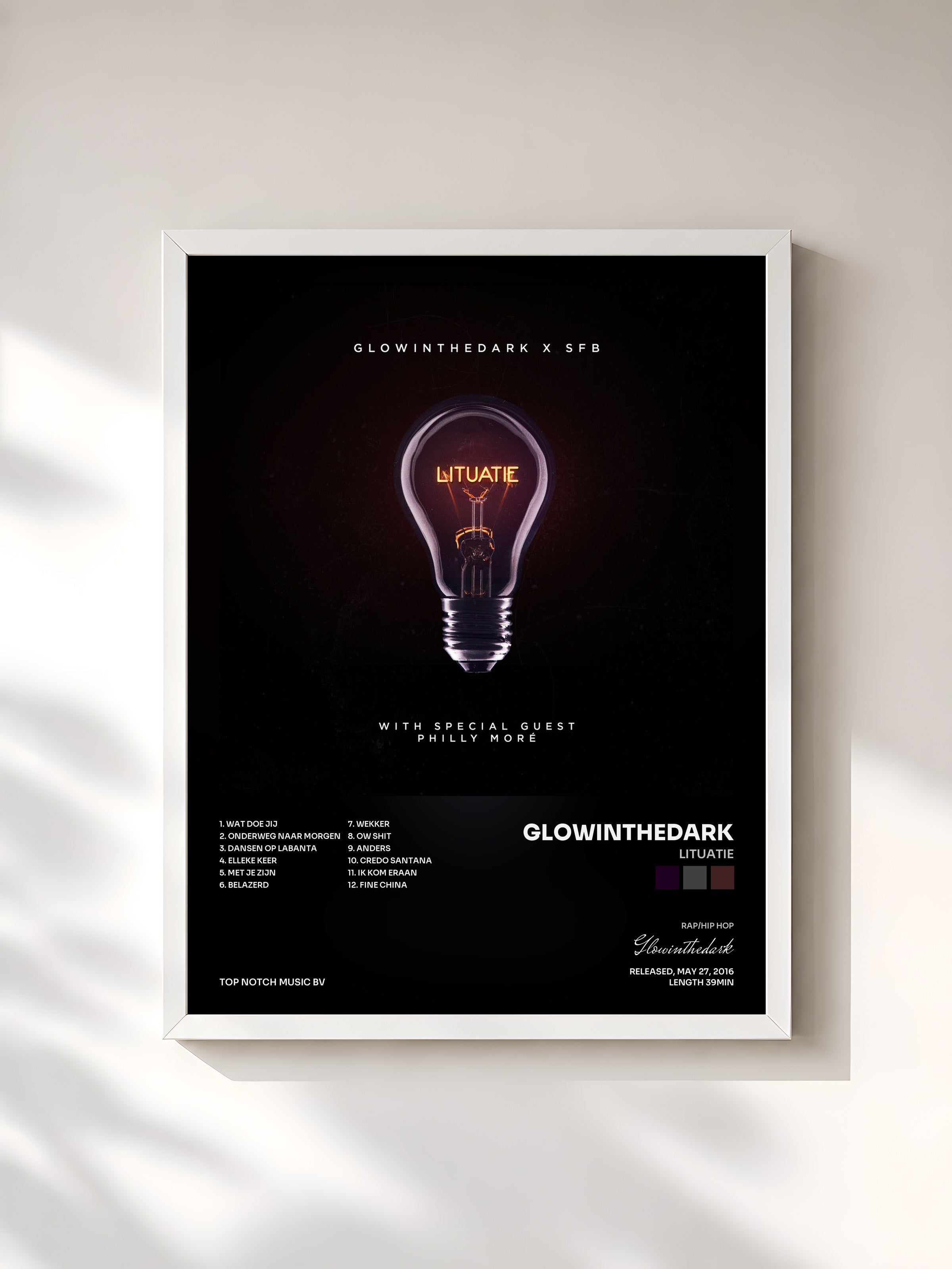 #blanc Tableau de l'album Lituatie de Glowinthedark, cadre blanc, imprimé et encadré en France