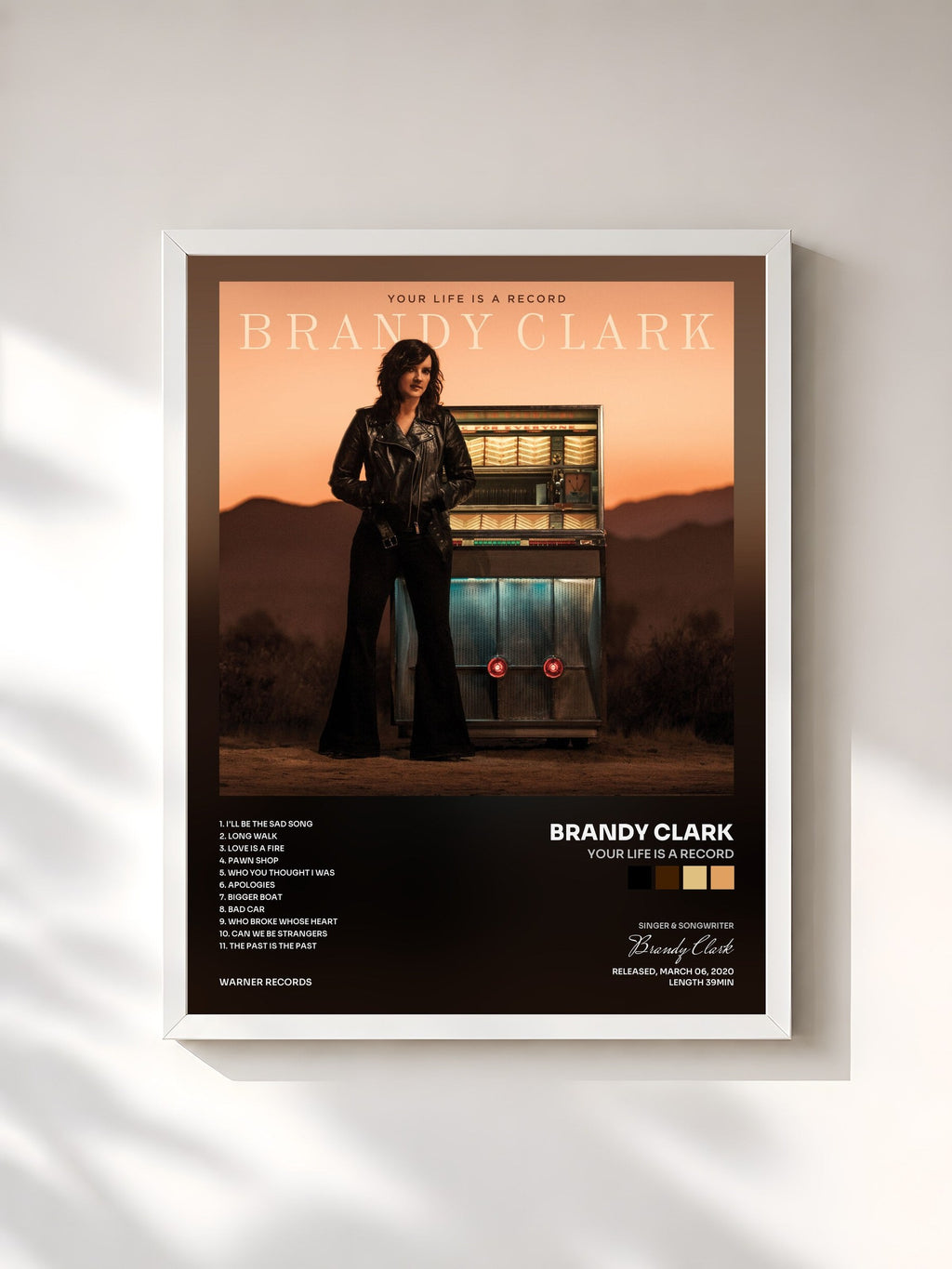 #blanc Your Life Is a Record di Brandy Clark in stampa incorniciata, cornice bianca, stampata e incorniciata in Francia