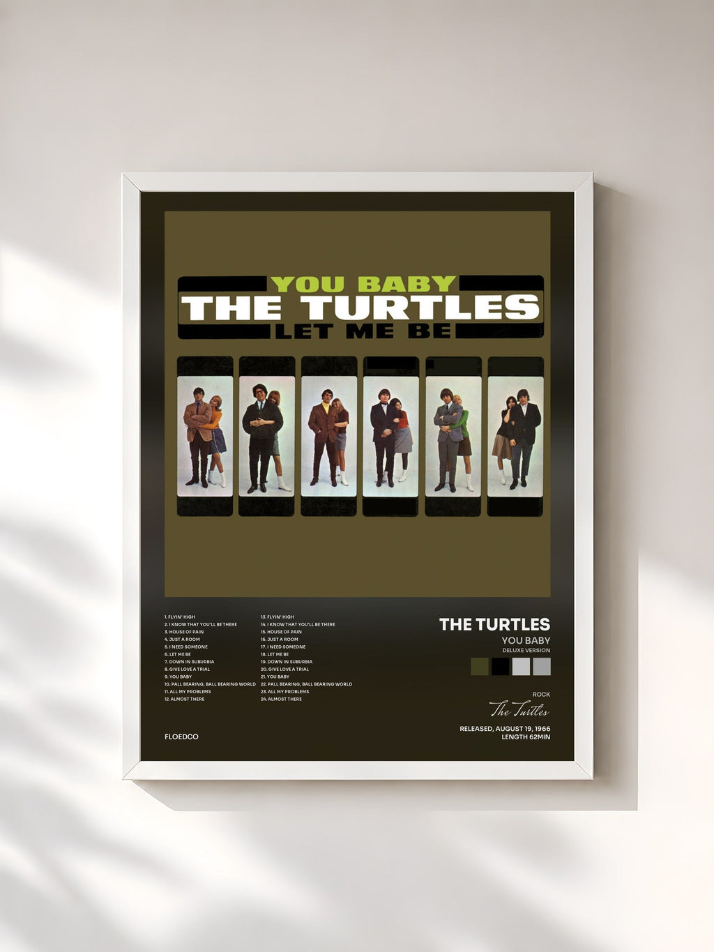#blanc You Baby (Deluxe Version) de The Turtles en lámina enmarcada, marco blanco, impresa y enmarcada en Francia