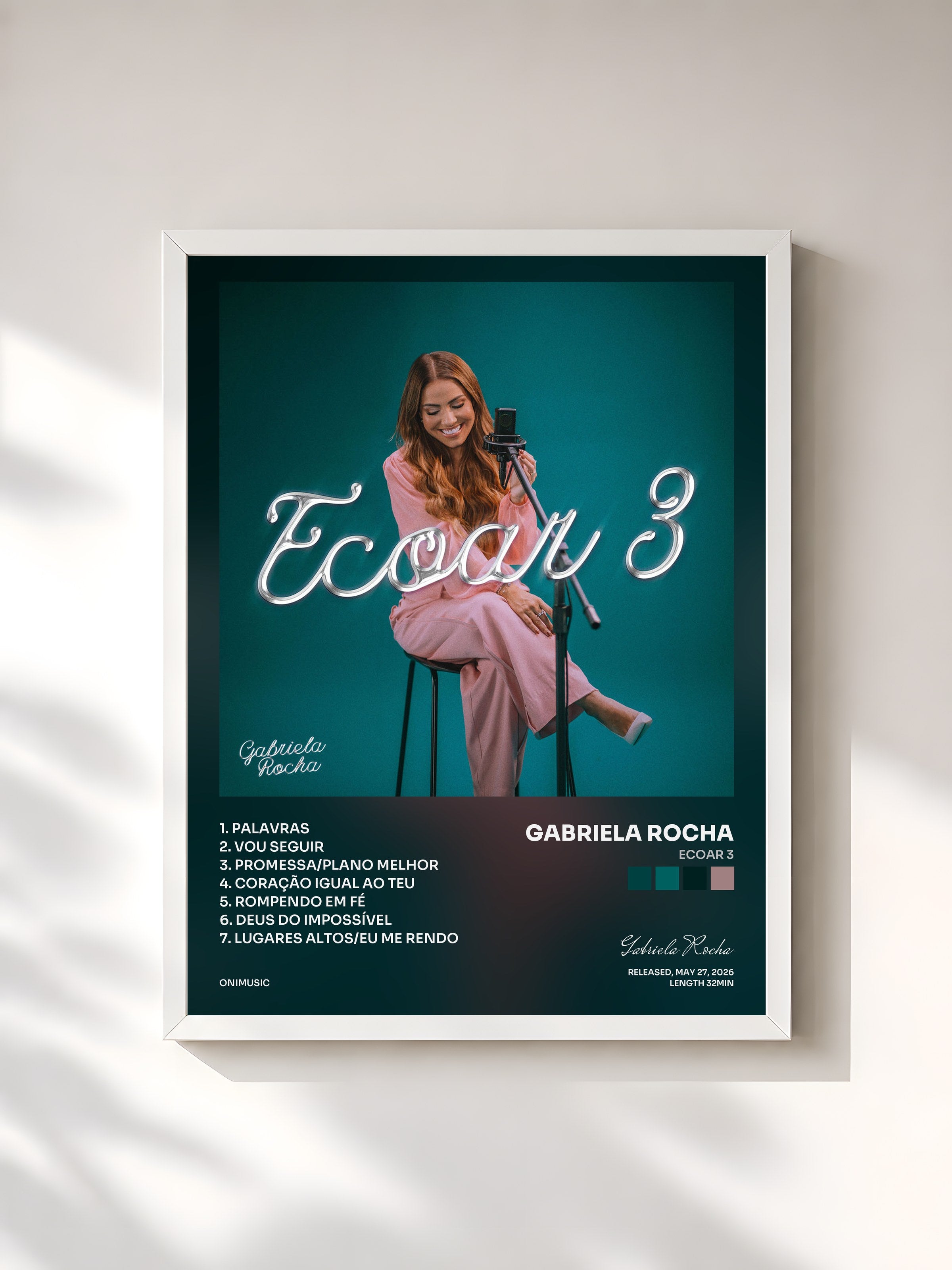 #blanc Tableau de l'album Ecoar 3 de Gabriela Rocha, cadre blanc, imprimé et encadré en France