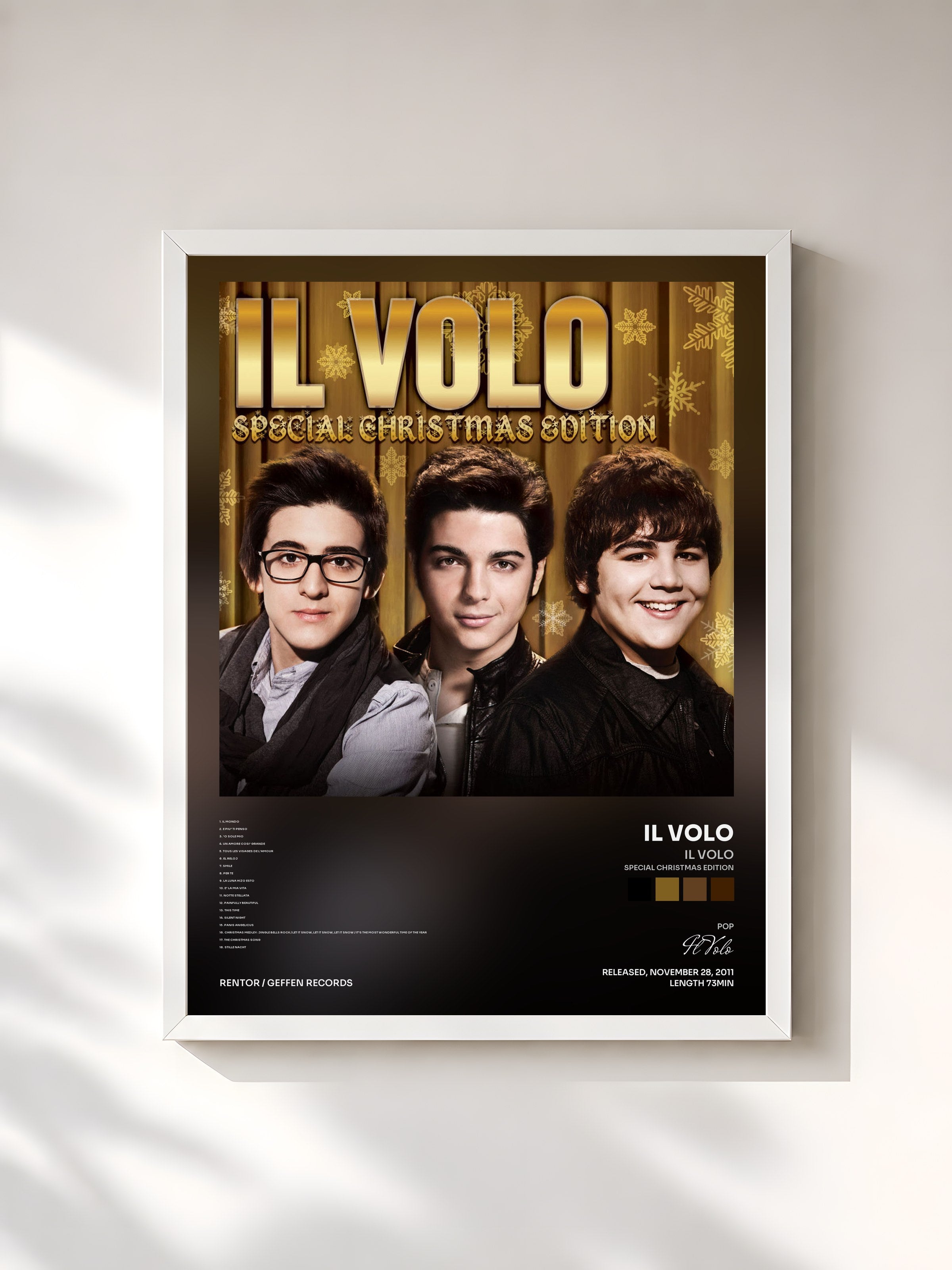 #blanc Tableau de l'album Il Volo (Special Christmas Edition) de Il Volo, cadre blanc, imprimé et encadré en France