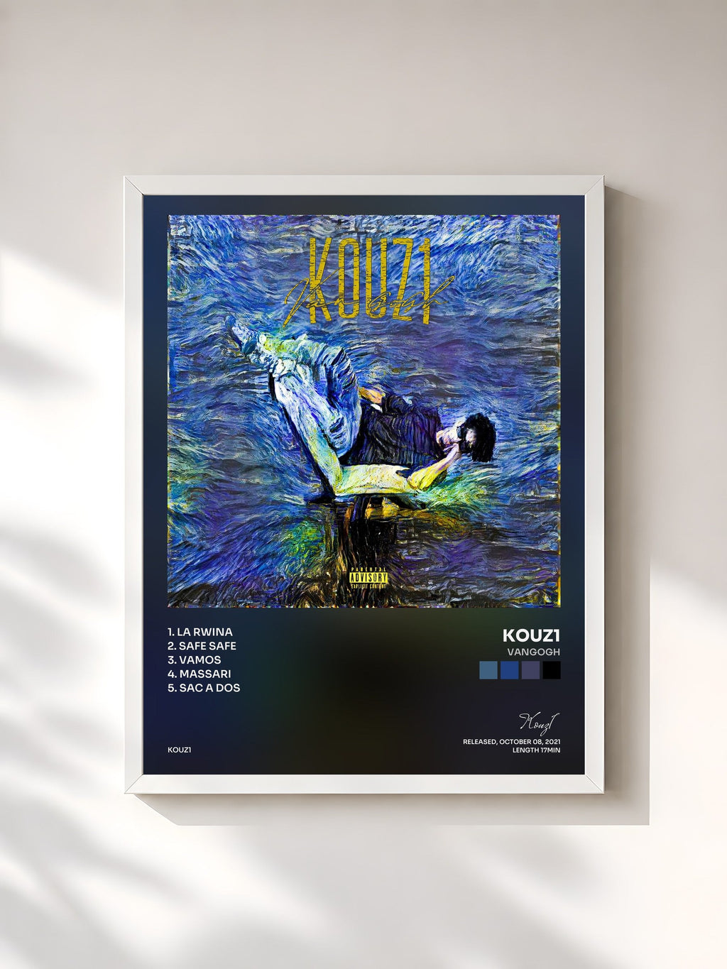 #blanc Tableau de l'album Vangogh de Kouz1, cadre blanc, imprimé et encadré en France