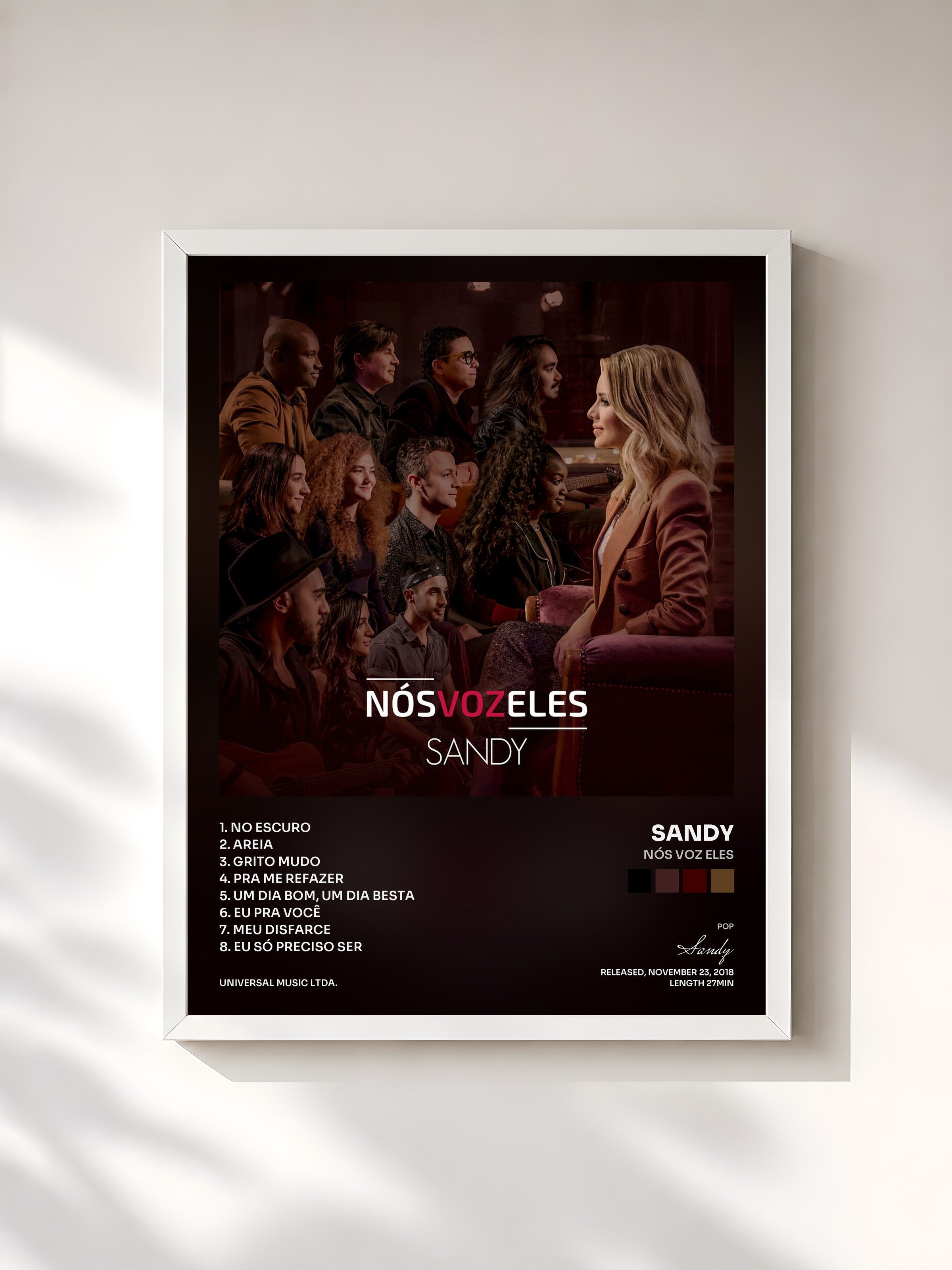 #blanc Tableau de l'album Nós VOZ Eles de Sandy, cadre blanc, imprimé et encadré en France