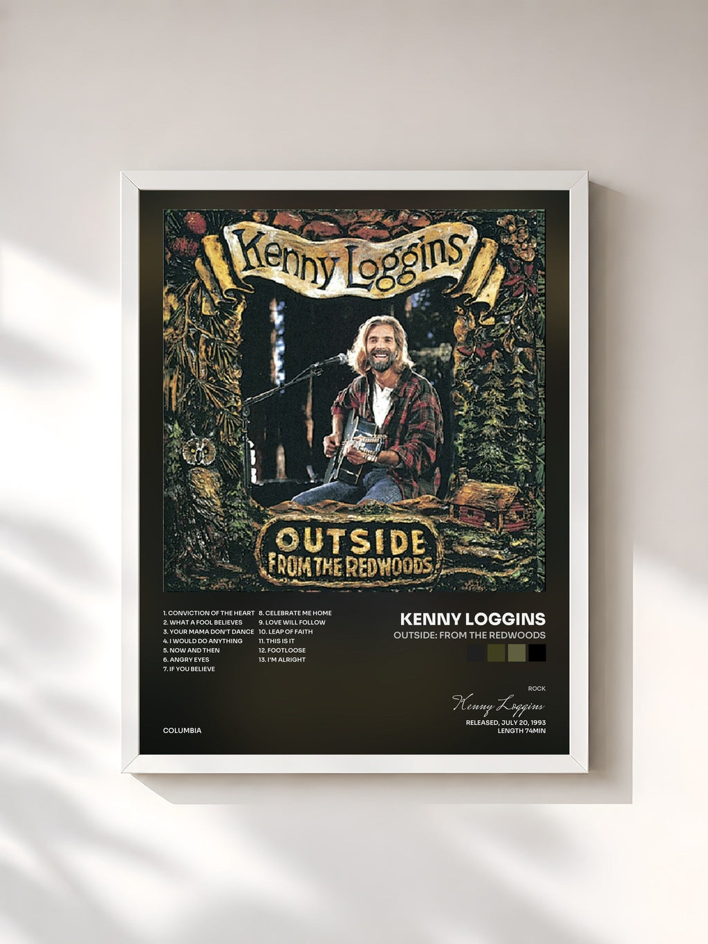 #blanc Outside: From The Redwoods von Kenny Loggins als gerahmter Kunstdruck, weißer Rahmen, gedruckt und gerahmt in Frankreich