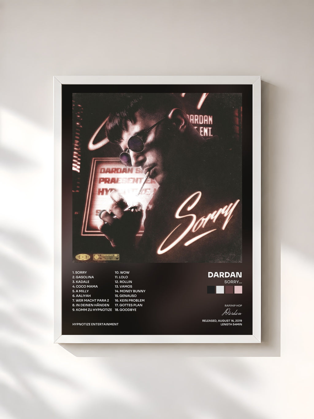 #blanc Tableau de l'album SORRY... de Dardan, cadre blanc, imprimé et encadré en France