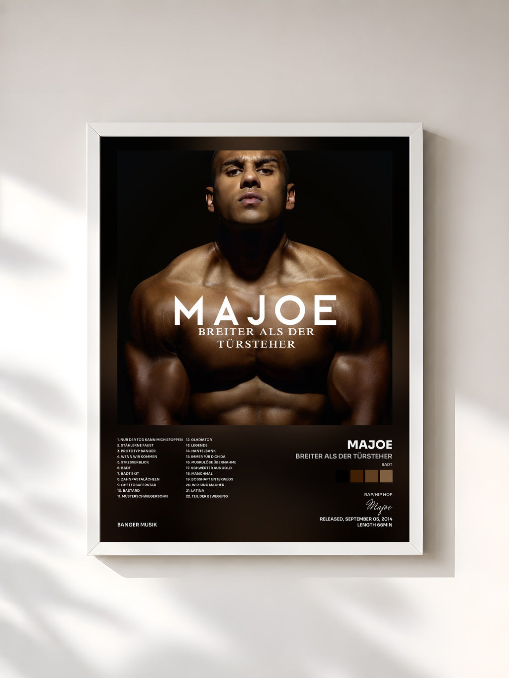 #blanc Tableau de l'album Breiter als der Türsteher (BADT) [Deluxe Version] de Majoe, cadre blanc, imprimé et encadré en France
