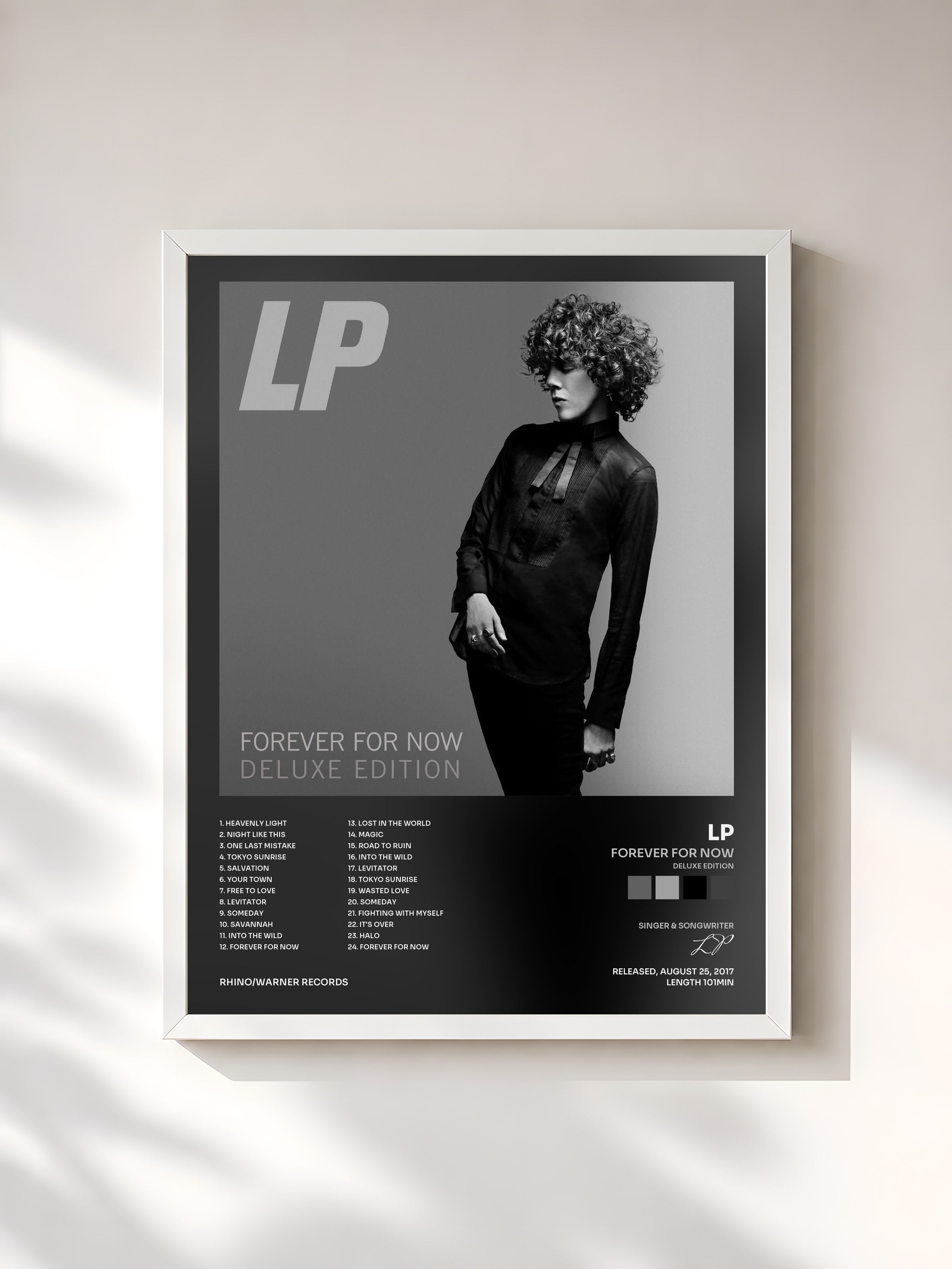 #blanc Tableau de l'album Forever for Now (Deluxe Edition) de LP, cadre blanc, imprimé et encadré en France