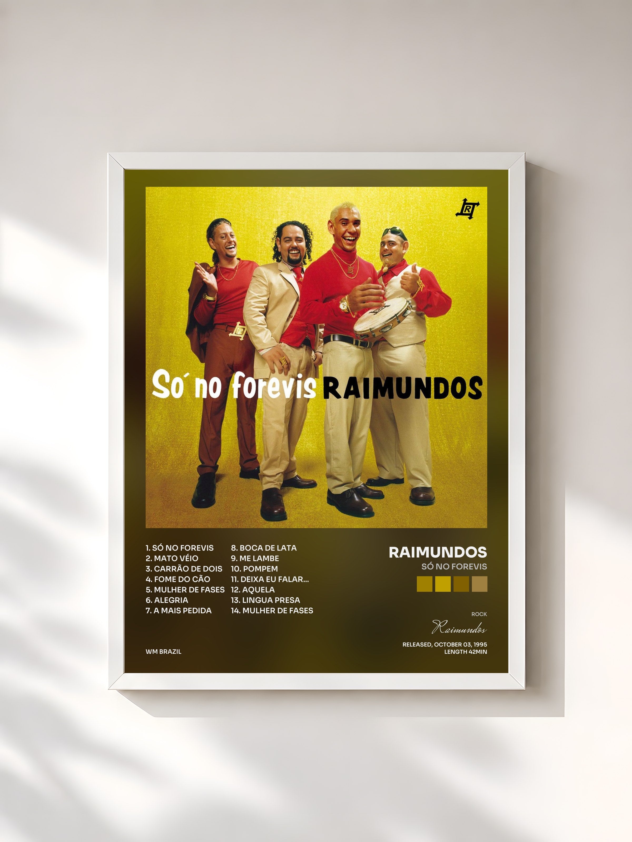 #blanc Tableau de l'album Só No Forevis de Raimundos, cadre blanc, imprimé et encadré en France