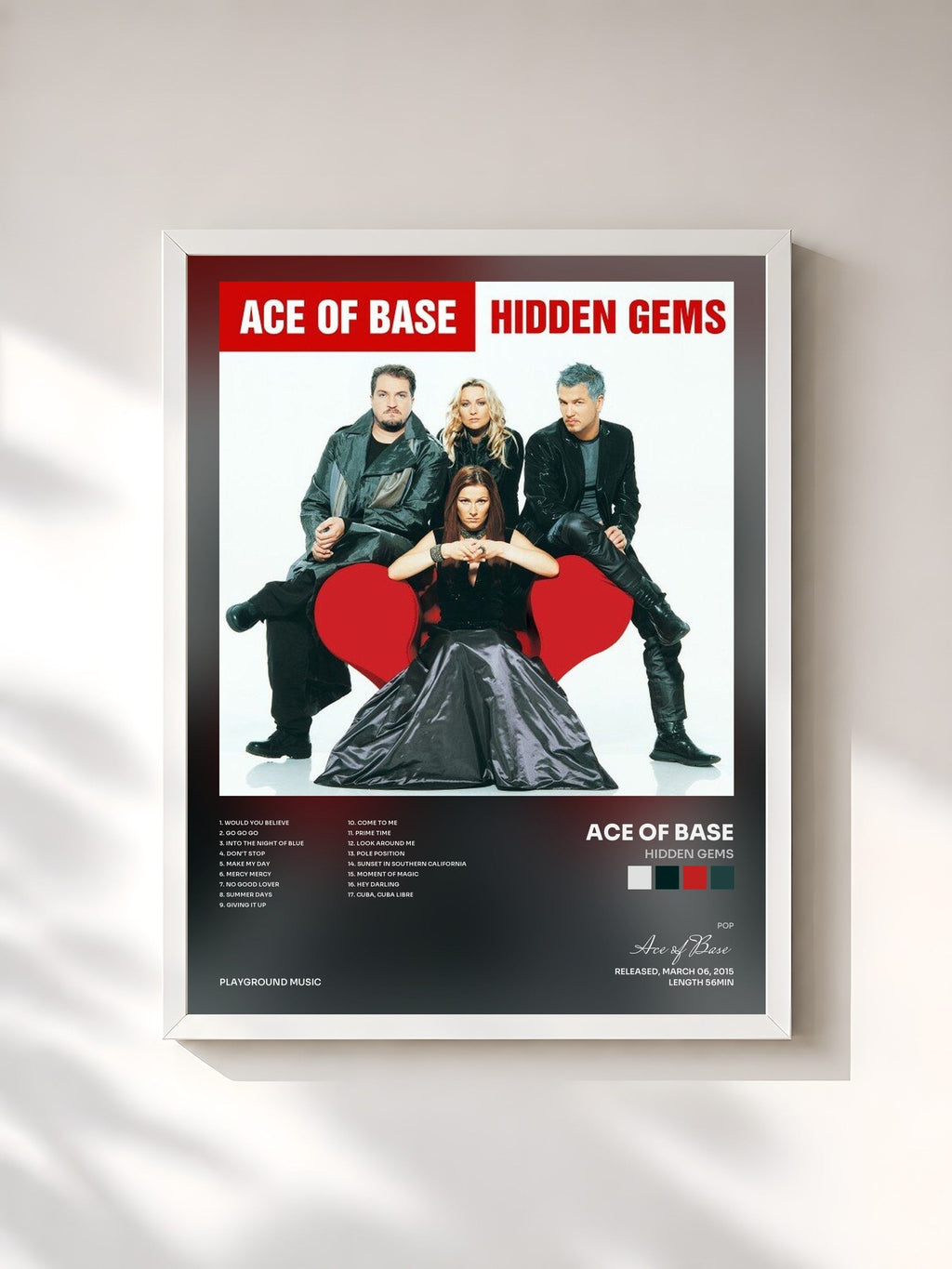#blanc Hidden Gems by Ace of Base as a framed art print, white frame, printed and framed in France