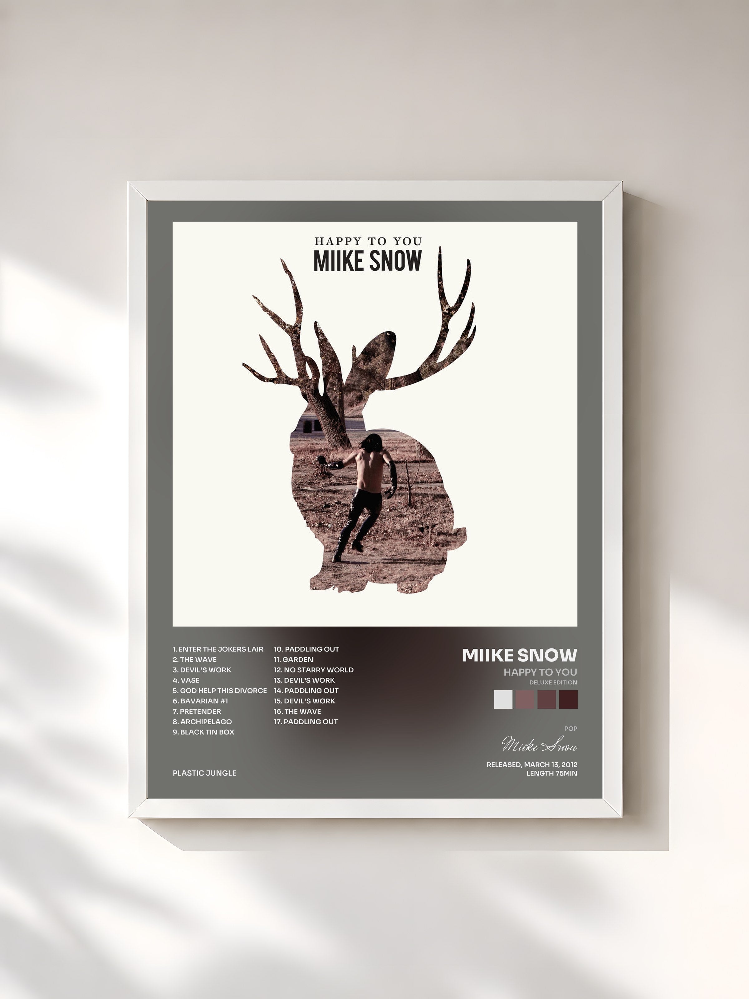 #blanc Tableau de l'album Happy To You (Deluxe Edition) de Miike Snow, cadre blanc, imprimé et encadré en France