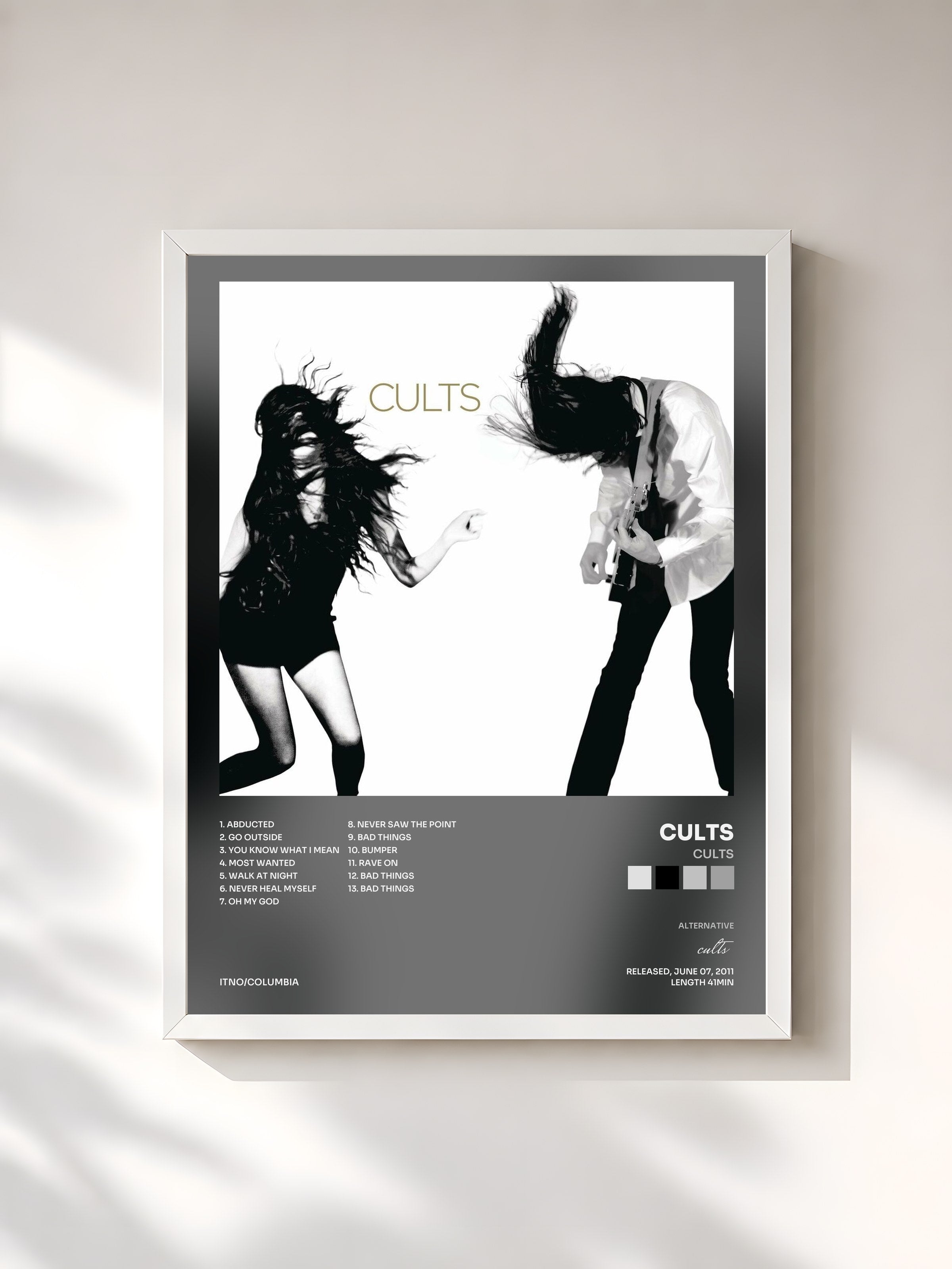 #blanc Tableau de l'album Cults de cults, cadre blanc, imprimé et encadré en France