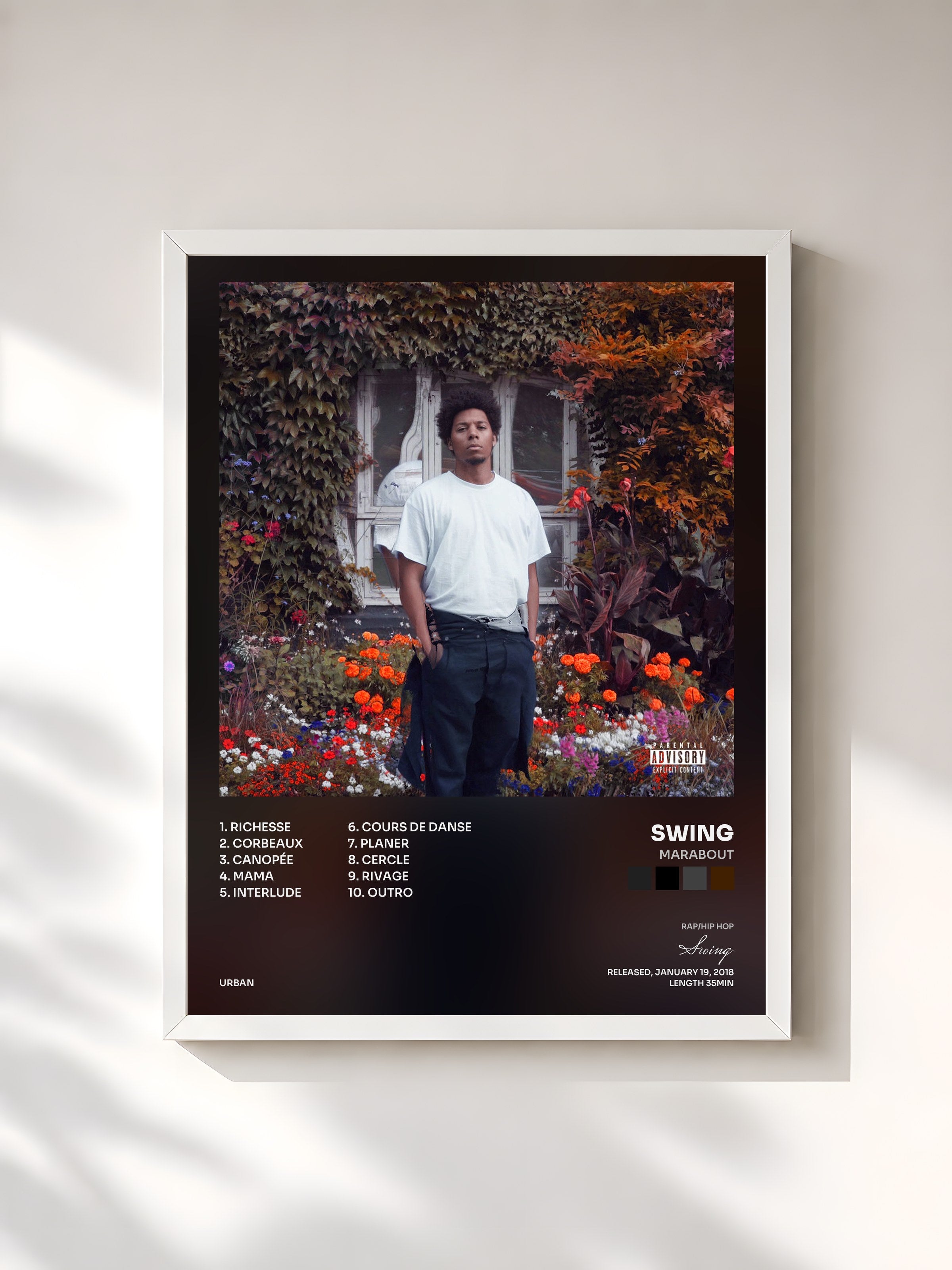 #blanc Tableau de l'album Marabout de Swing, cadre blanc, imprimé et encadré en France