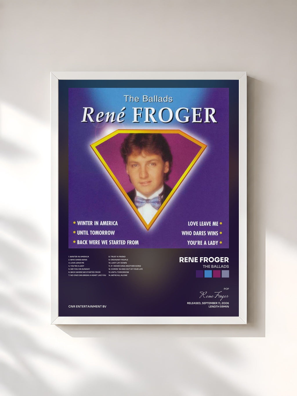 #blanc The Ballads von Rene Froger als gerahmter Kunstdruck, weißer Rahmen, gedruckt und gerahmt in Frankreich