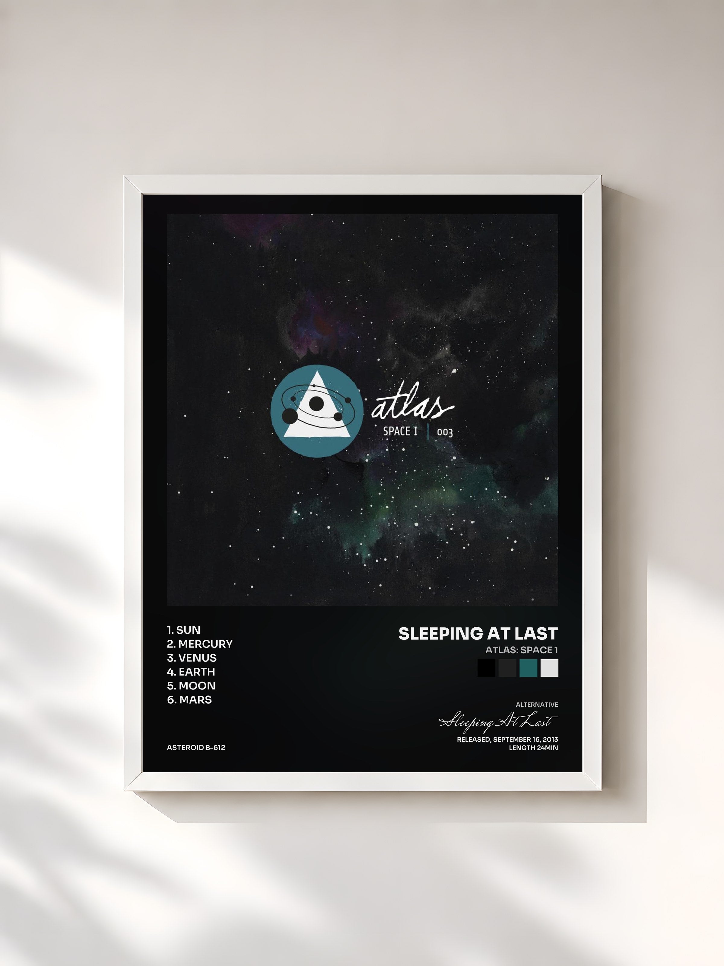 #blanc Tableau de l'album Atlas: Space 1 de Sleeping At Last, cadre blanc, imprimé et encadré en France