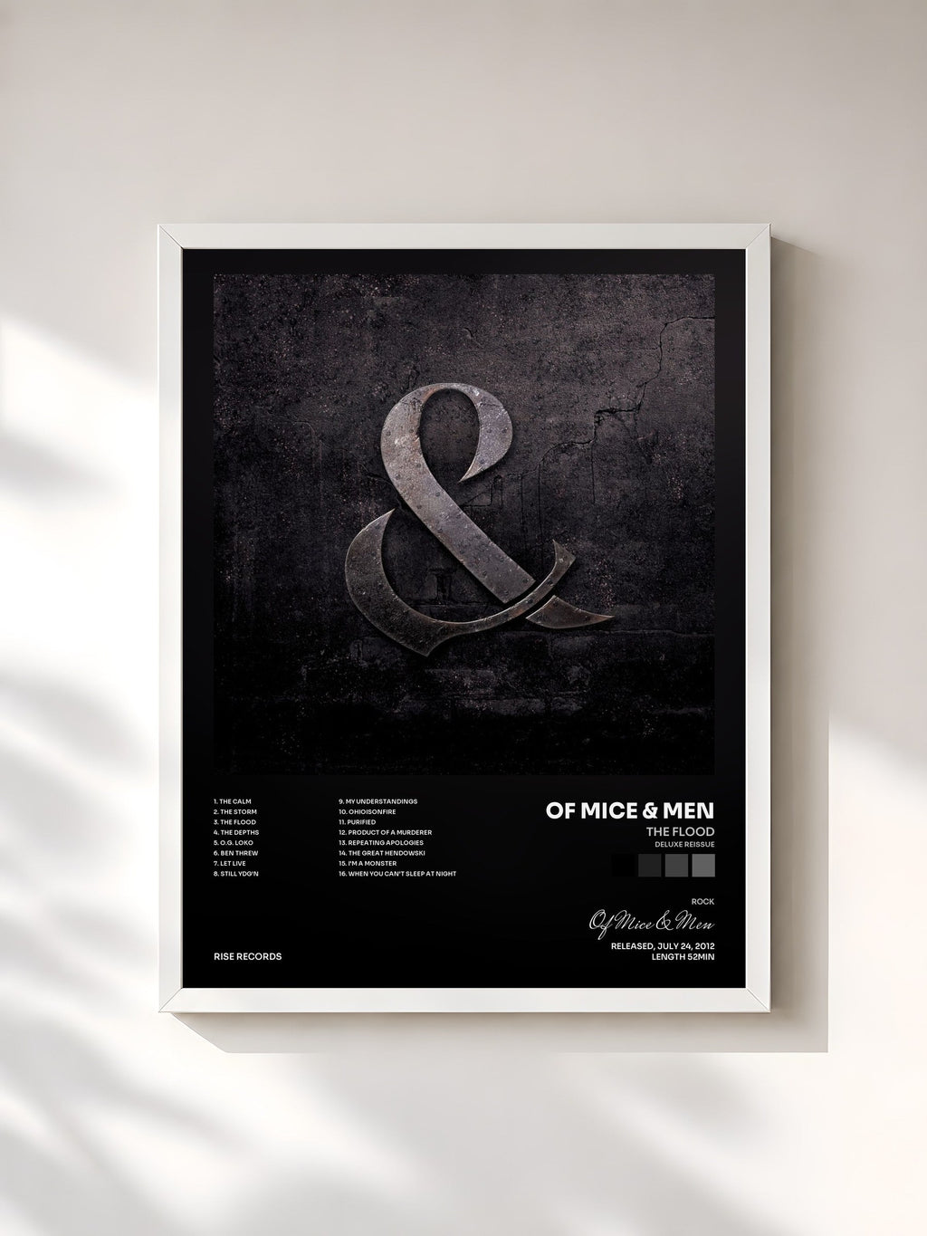 #blanc The Flood (Deluxe Reissue) by Of Mice & Men as a framed art print, white frame, printed and framed in France