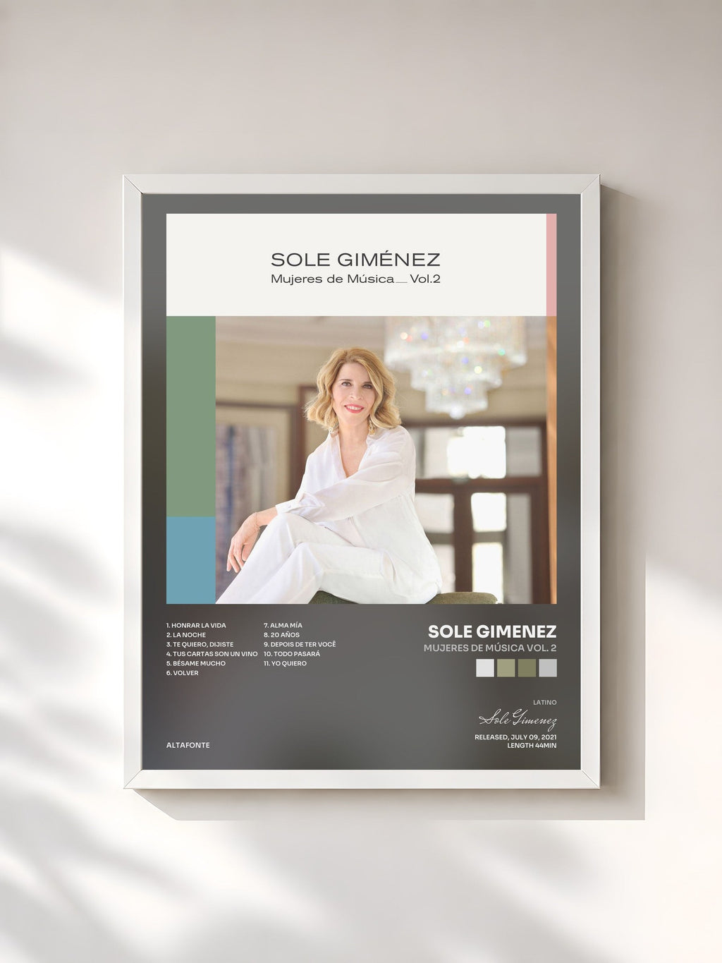 #blanc Mujeres von Música Vol. 2 de Sole Gimenez als gerahmter Kunstdruck, weißer Rahmen, gedruckt und gerahmt in Frankreich