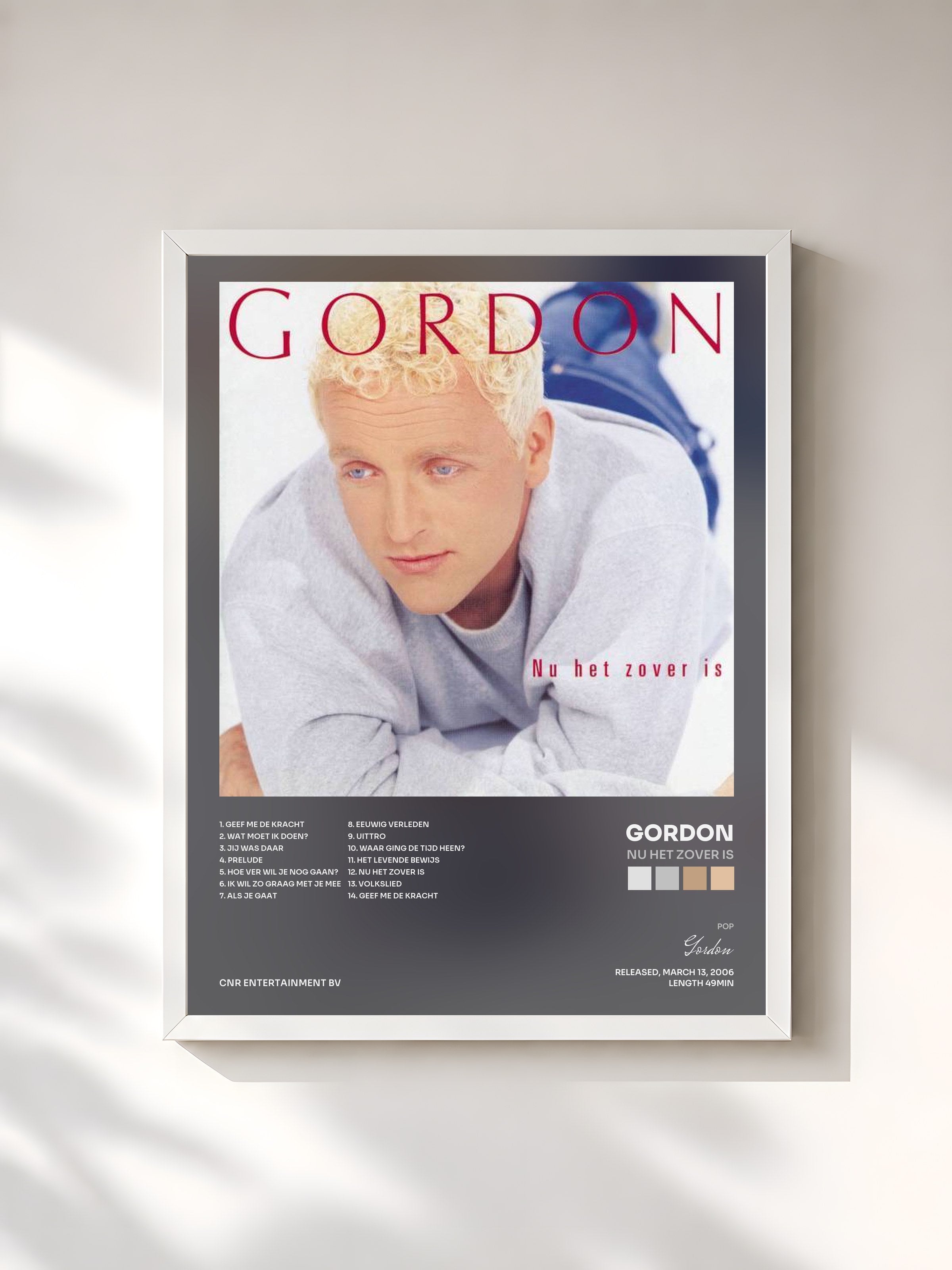#blanc Tableau de l'album Nu Het Zover Is de Gordon, cadre blanc, imprimé et encadré en France