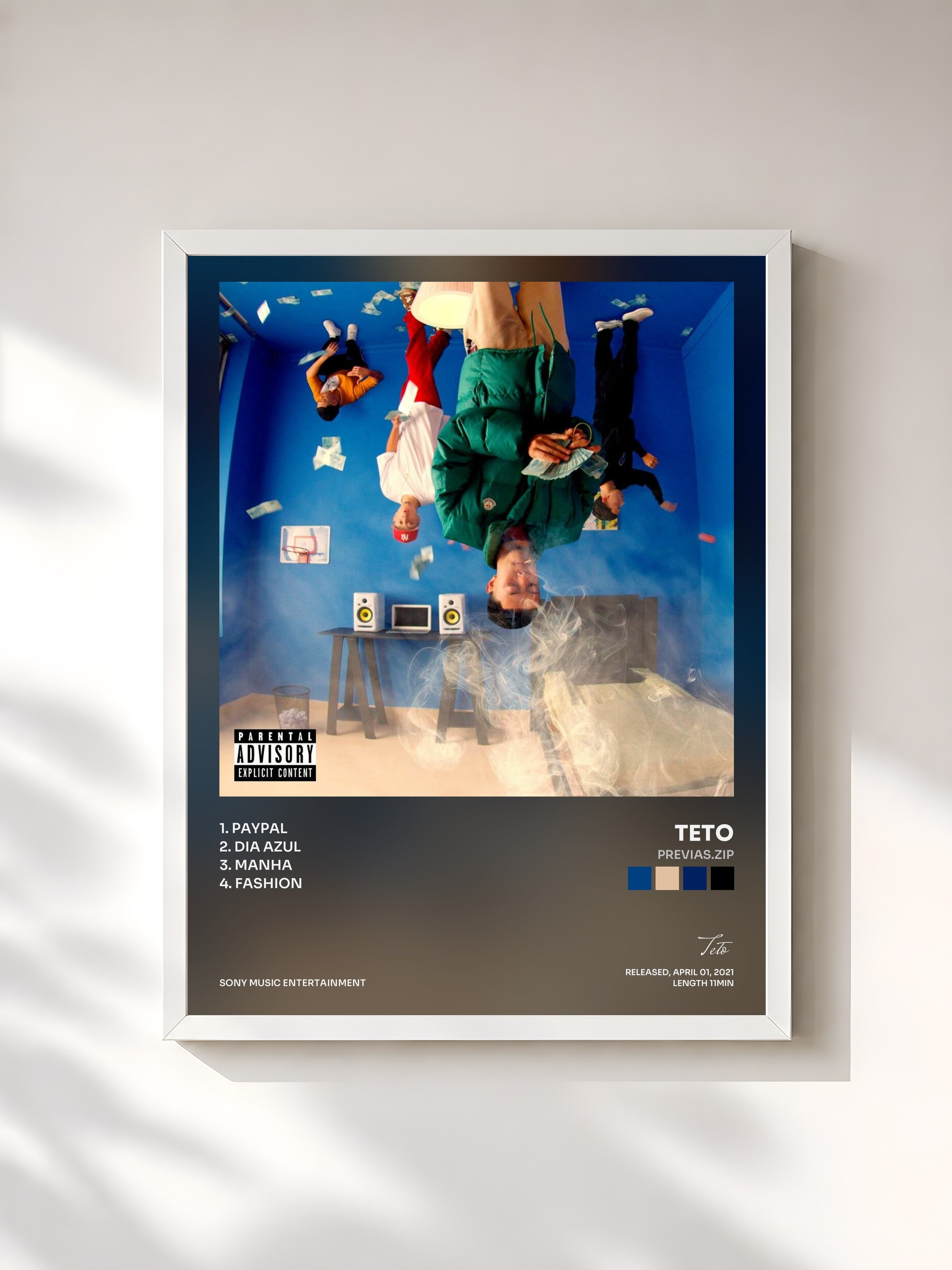 #blanc Tableau de l'album previas.zip de Teto, cadre blanc, imprimé et encadré en France
