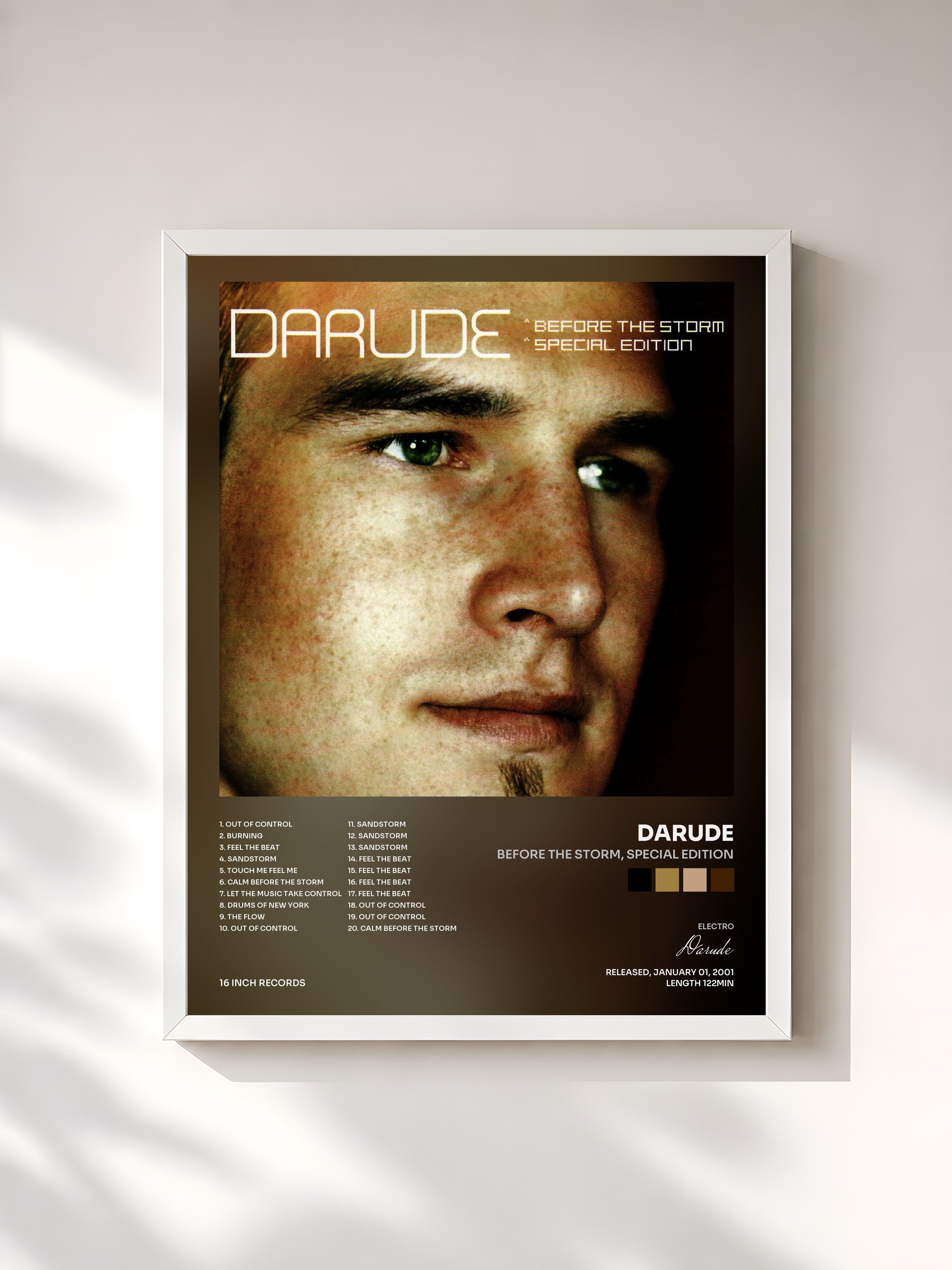 #blanc Tableau de l'album Before the Storm, Special Edition de Darude, cadre blanc, imprimé et encadré en France