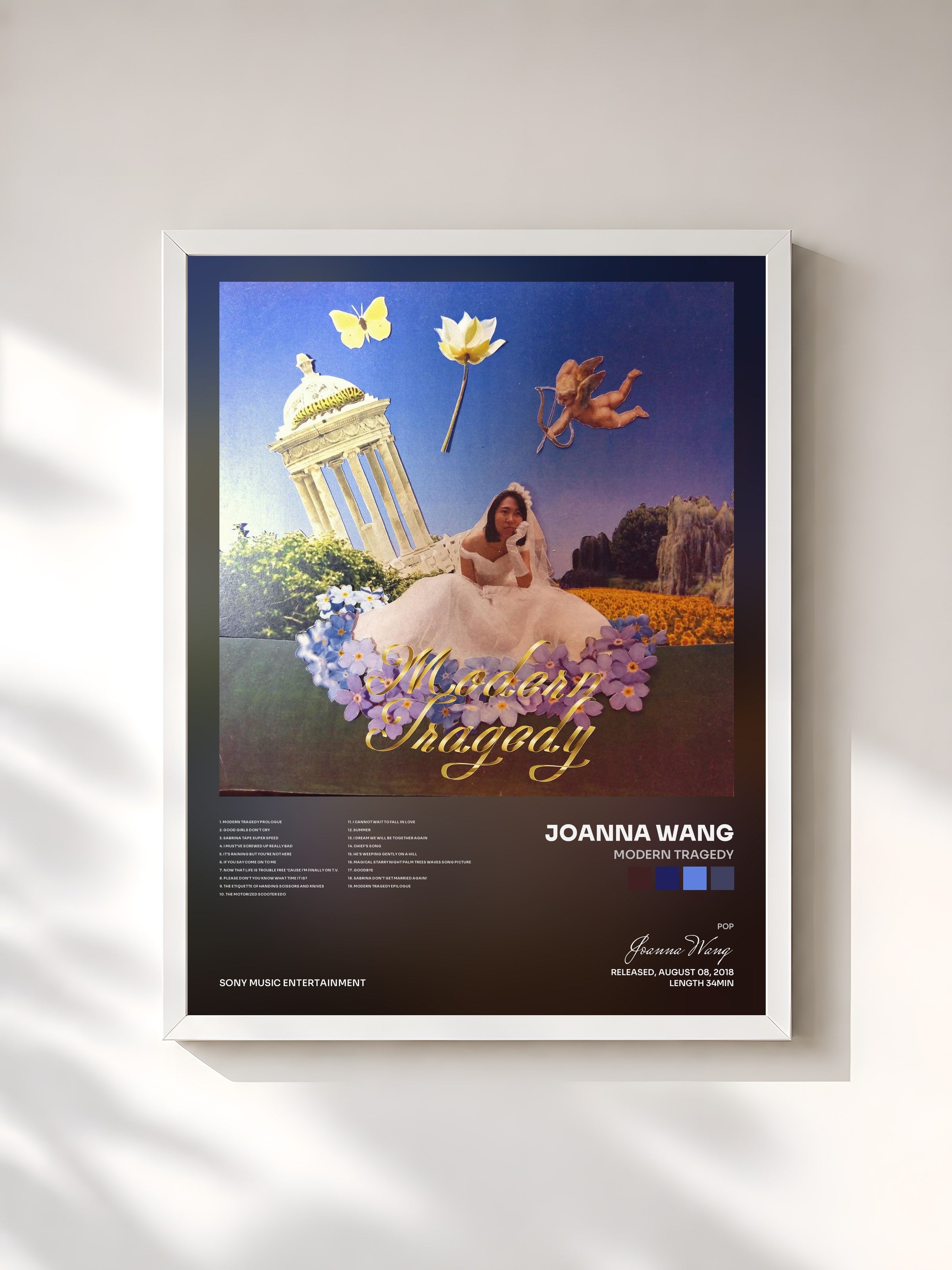 #blanc Tableau de l'album Modern Tragedy de Joanna Wang, cadre blanc, imprimé et encadré en France