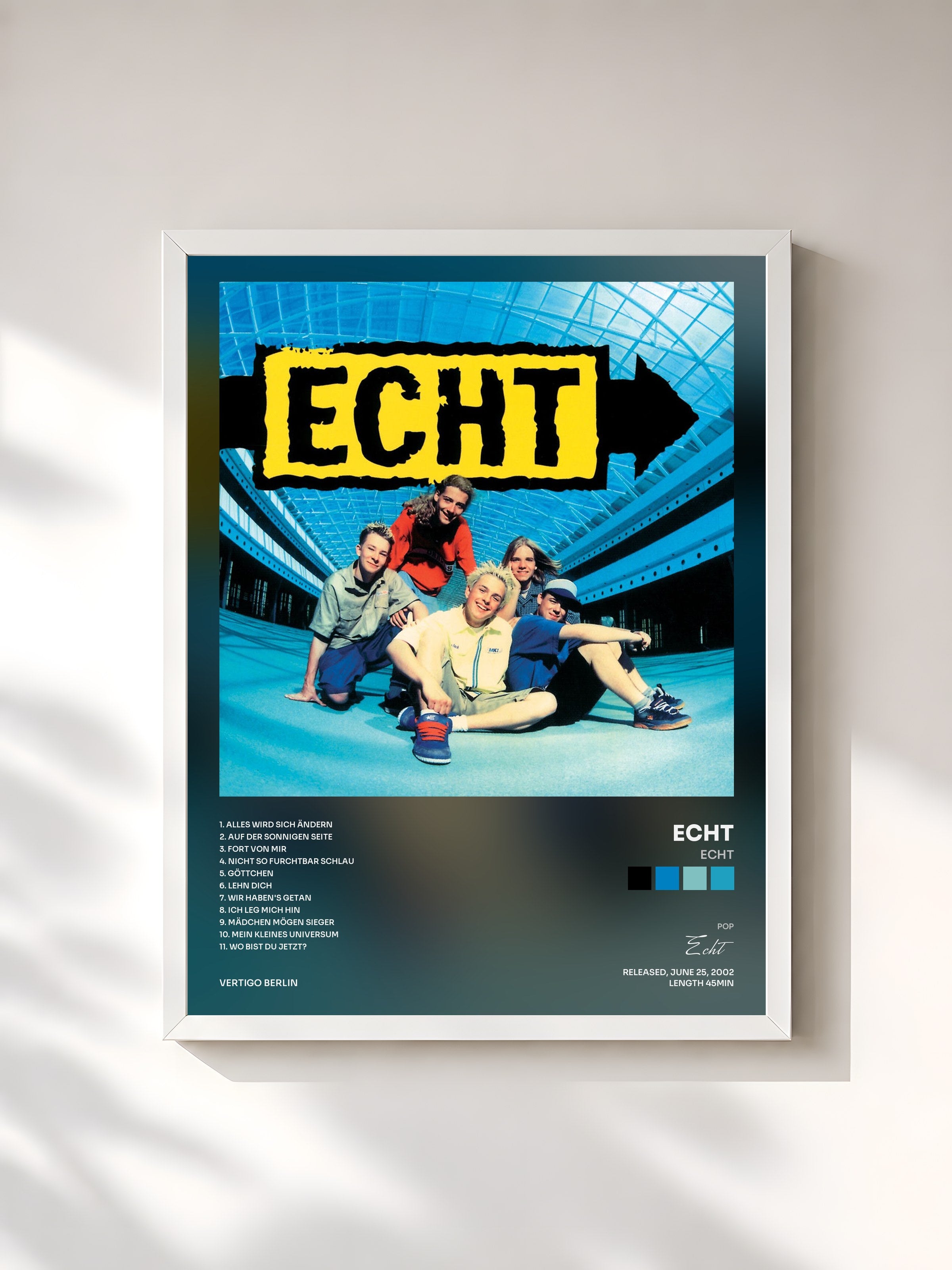 #blanc Tableau de l'album Echt de Echt, cadre blanc, imprimé et encadré en France