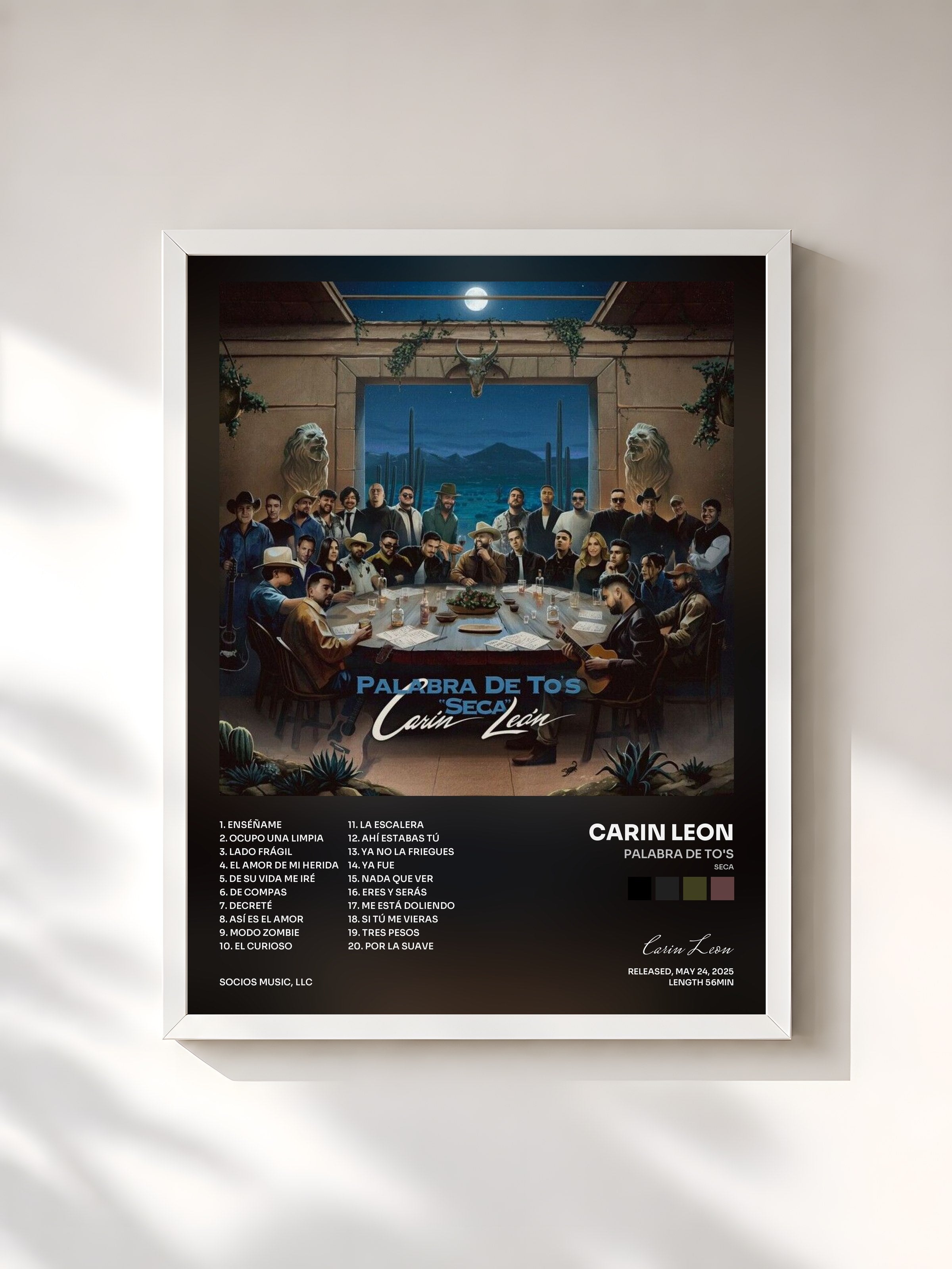#blanc Tableau de l'album Palabra De To's (Seca) de Carin Leon, cadre blanc, imprimé et encadré en France