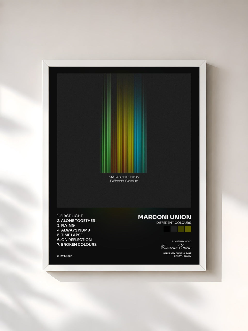 #blanc Different Colours von Marconi Union als gerahmter Kunstdruck, weißer Rahmen, gedruckt und gerahmt in Frankreich