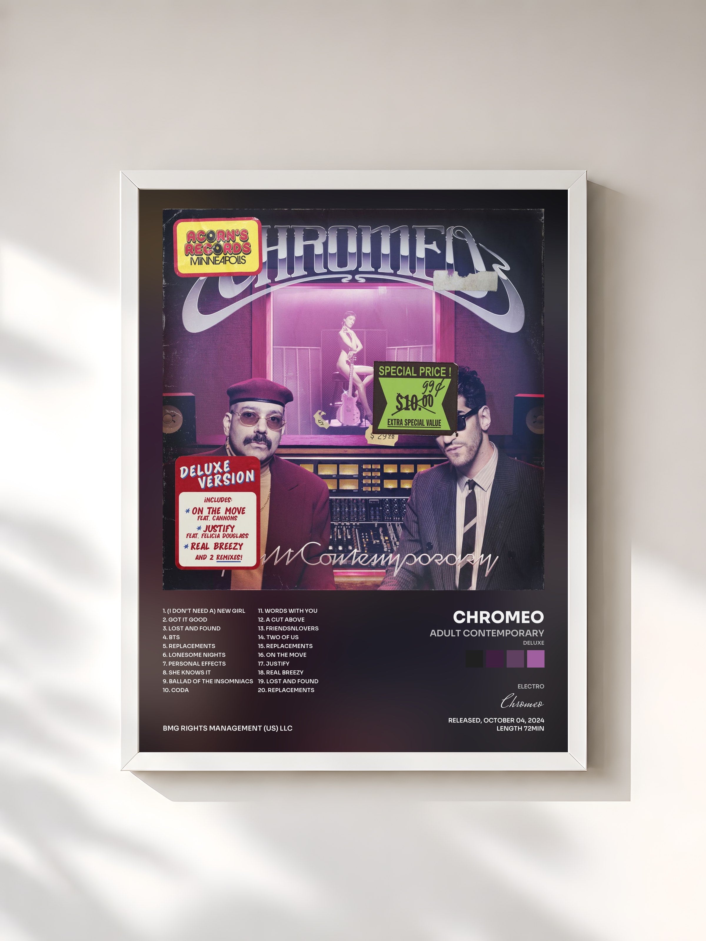 #blanc Tableau de l'album Adult Contemporary (Deluxe) de Chromeo, cadre blanc, imprimé et encadré en France