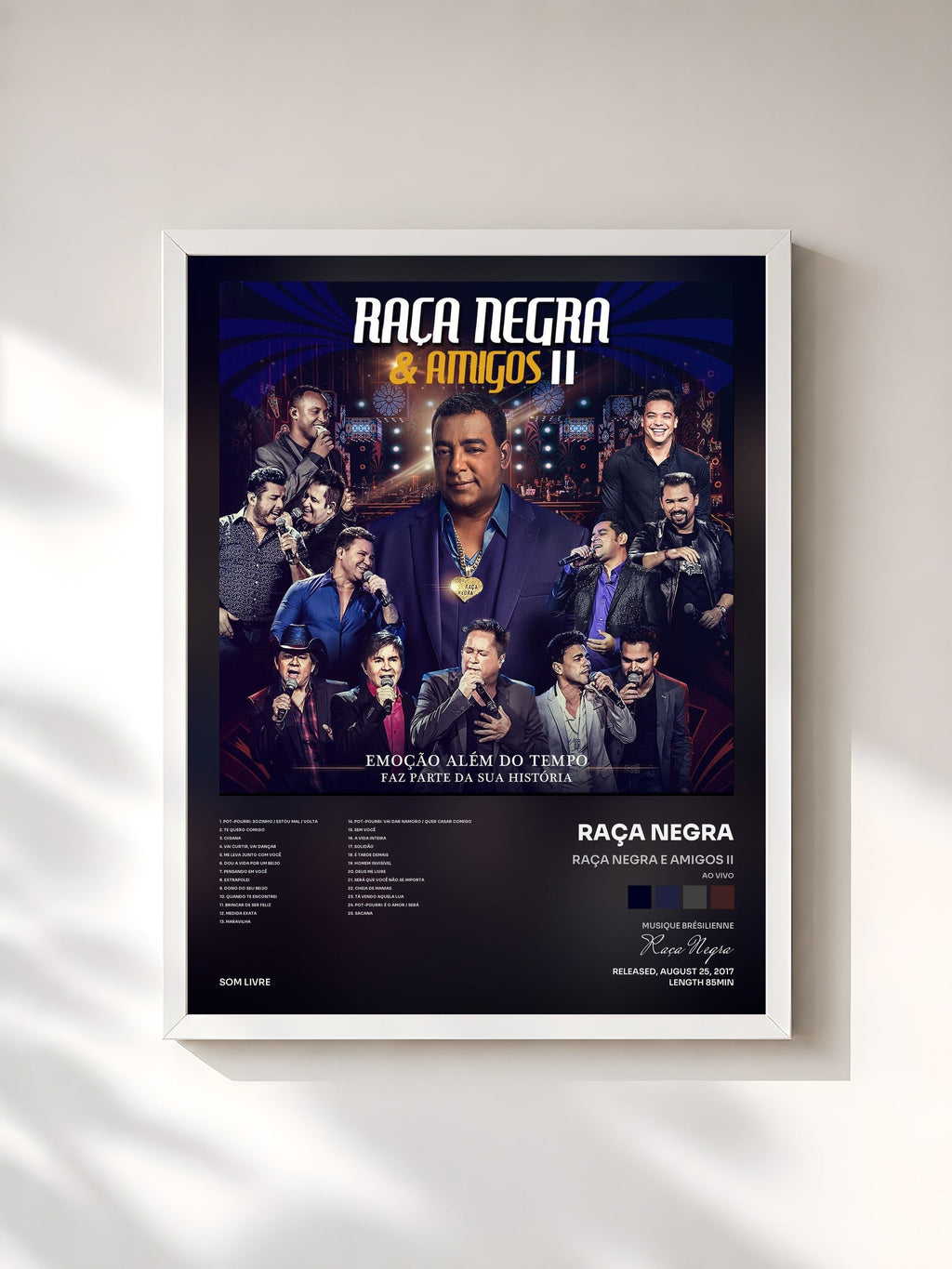 #blanc Raça Negra e Amigos II (Ao Vivo) von Raça Negra als gerahmter Kunstdruck, weißer Rahmen, gedruckt und gerahmt in Frankreich