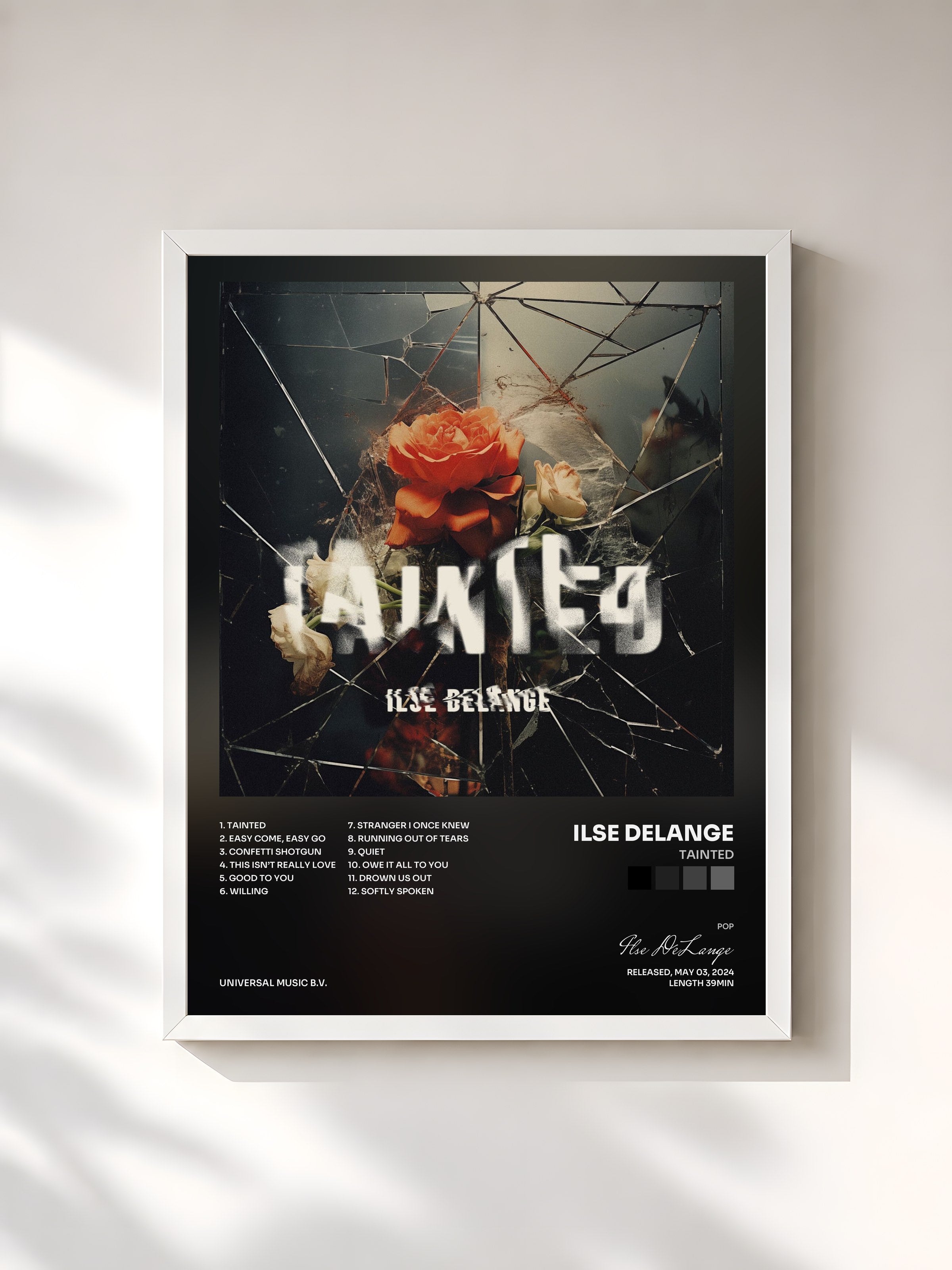 #blanc Tableau de l'album Tainted de Ilse DeLange, cadre blanc, imprimé et encadré en France