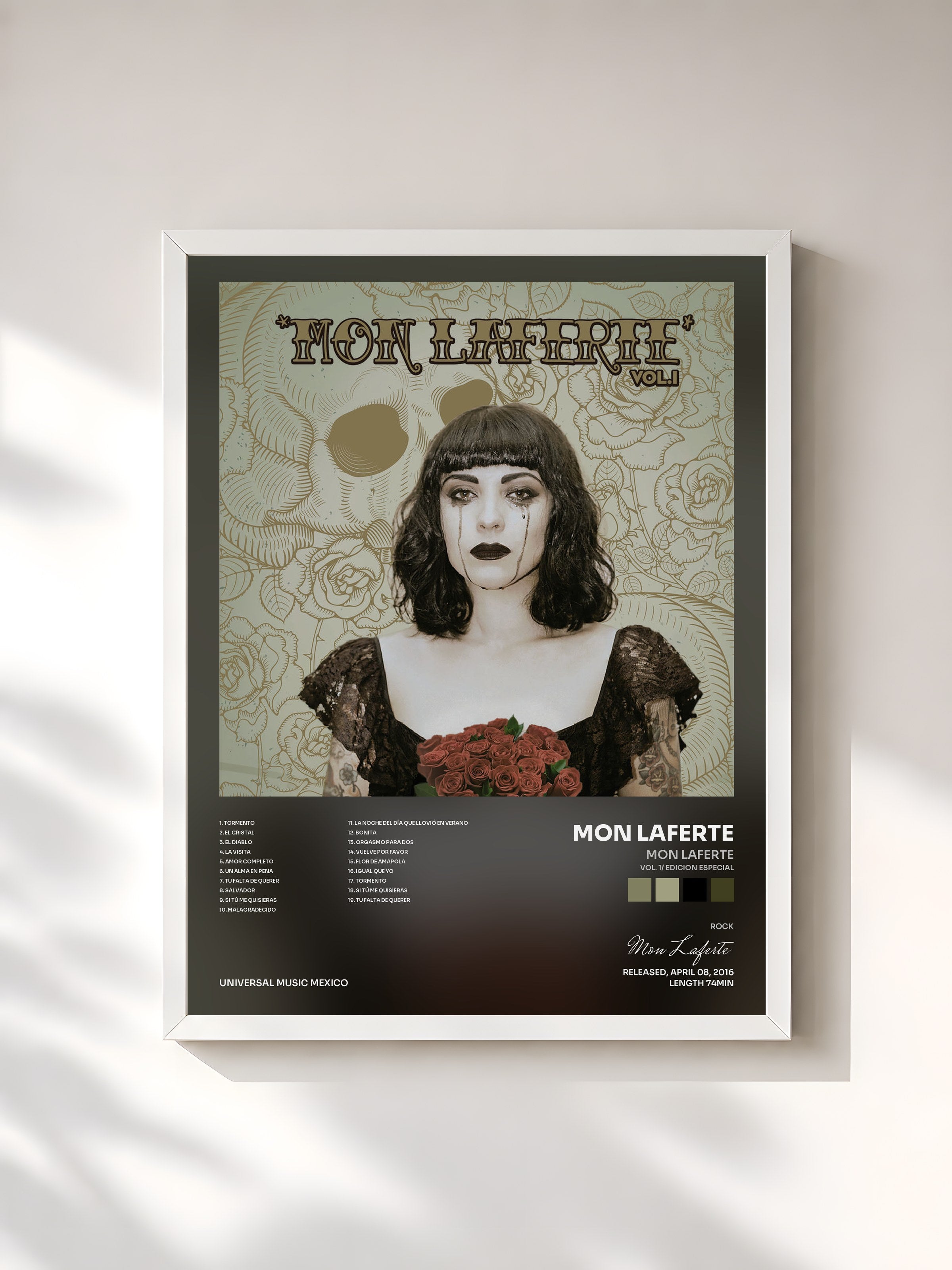 #blanc Tableau de l'album Mon Laferte (Vol. 1/ Edicion Especial) de Mon Laferte, cadre blanc, imprimé et encadré en France