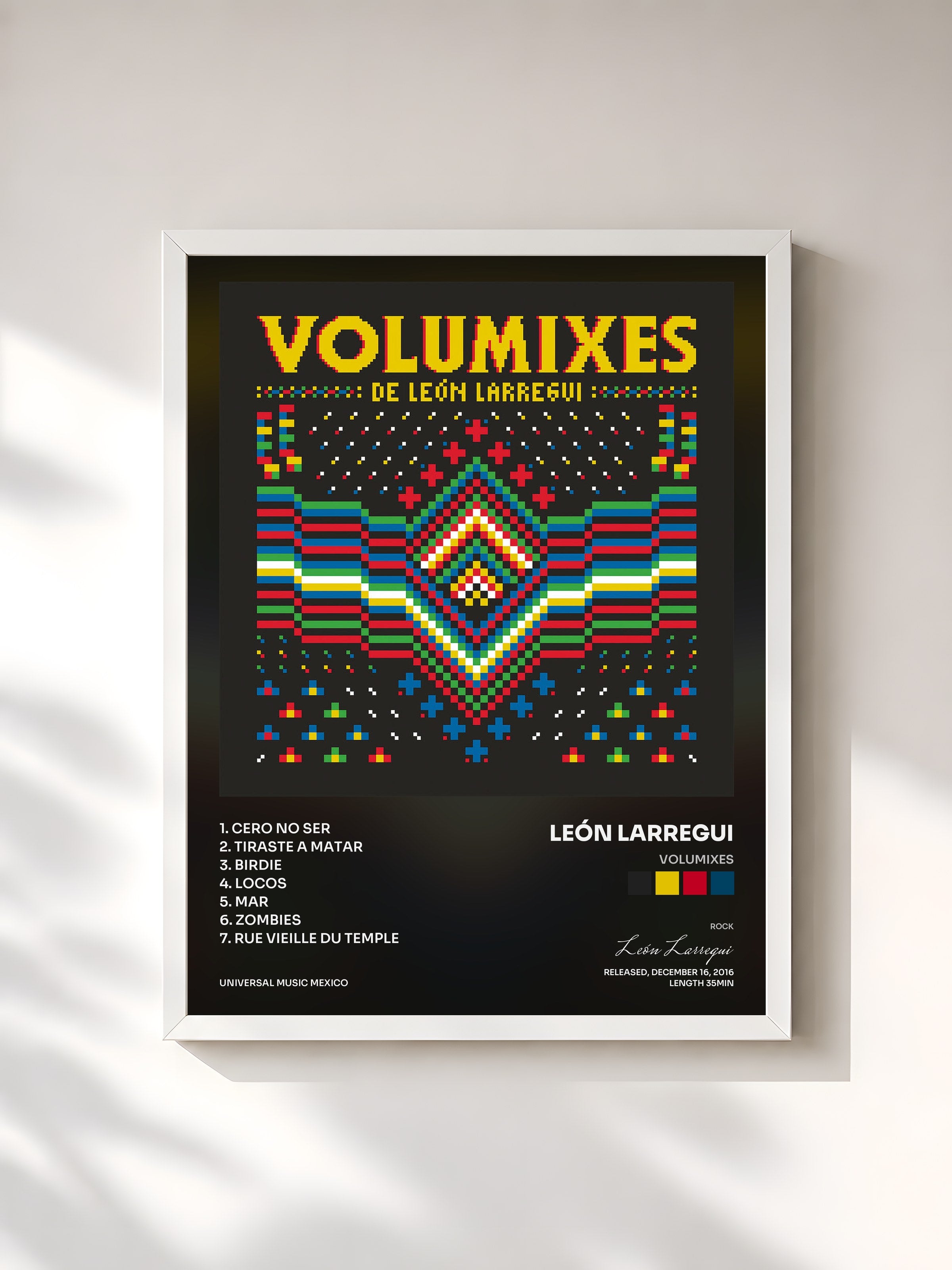 #blanc Tableau de l'album Volumixes de León Larregui, cadre blanc, imprimé et encadré en France